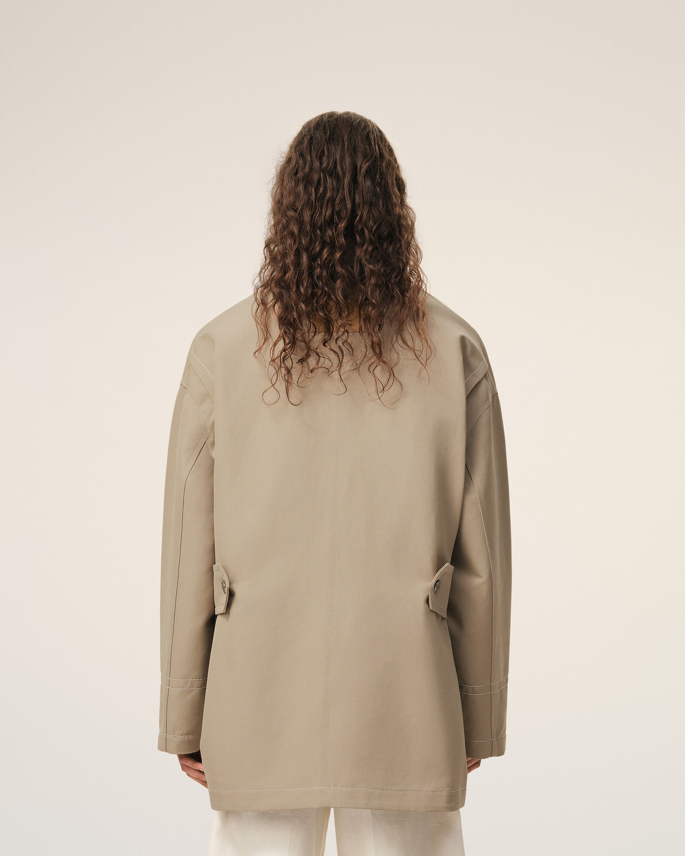 AmiParis Beige Cotton Worker Jacket