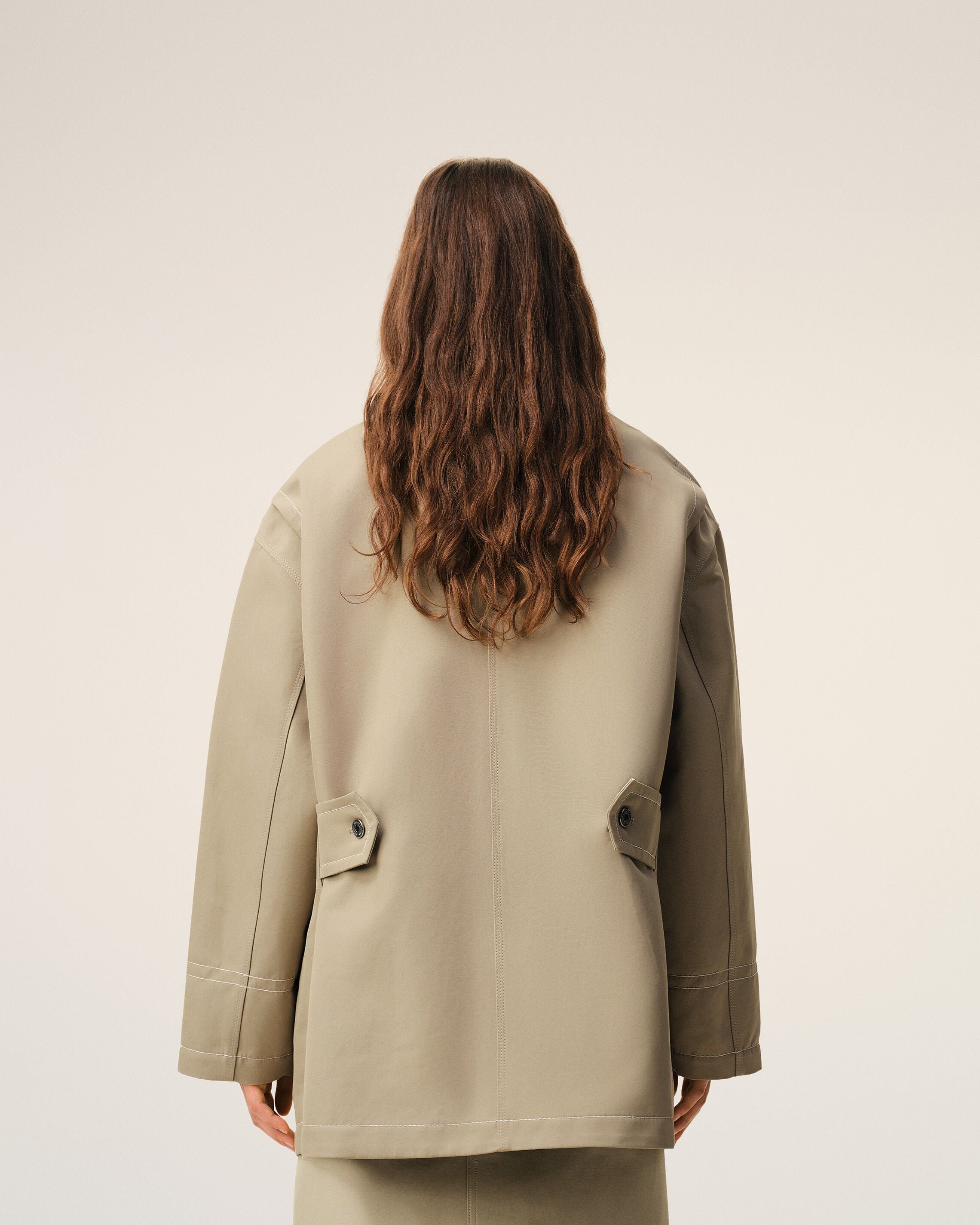 AmiParis Beige Cotton Worker Jacket