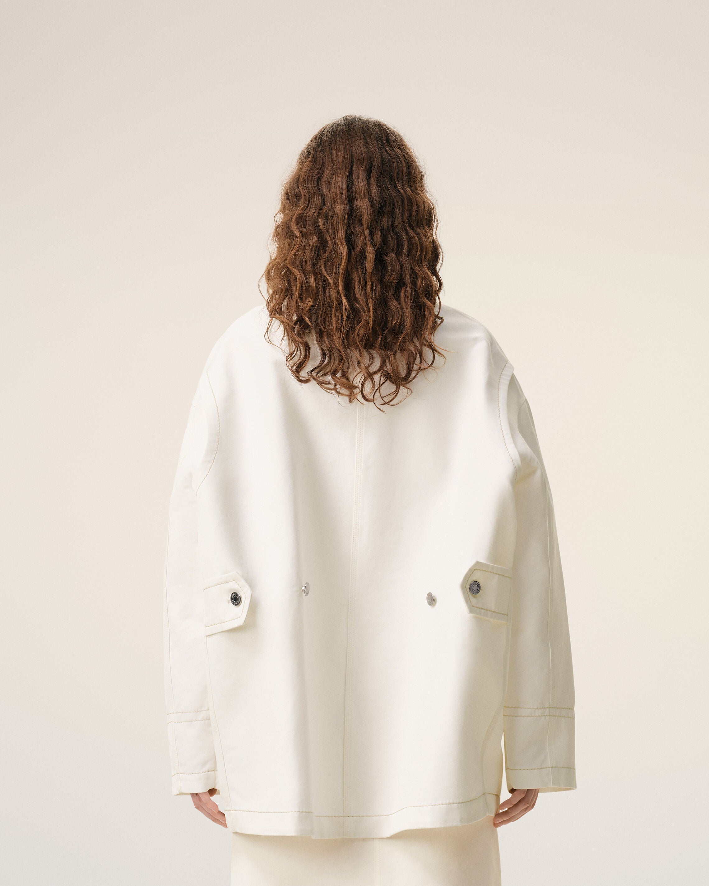 AmiParis White Cotton Worker Jacket