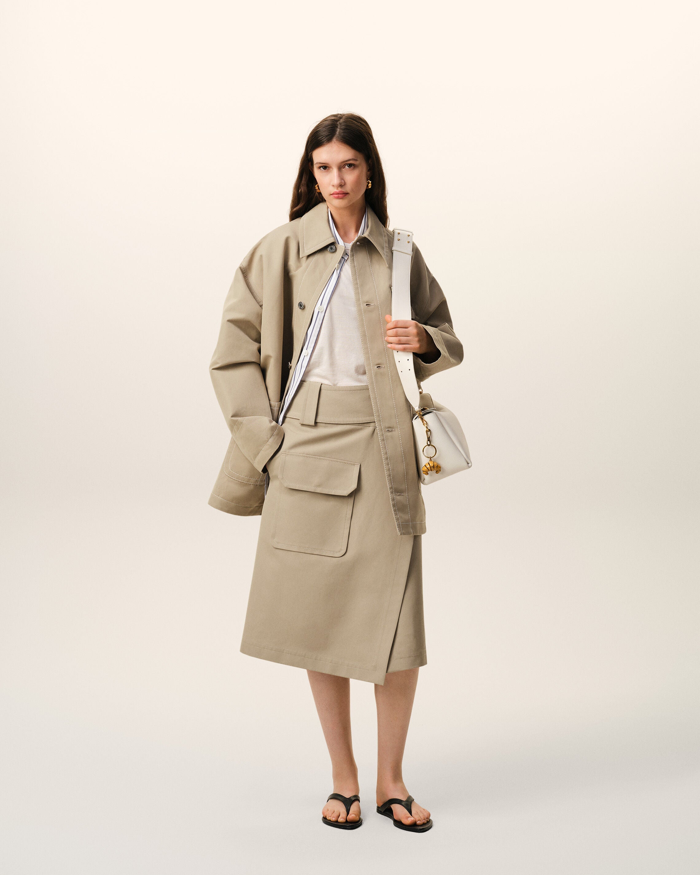AmiParis Beige Cotton Worker Jacket