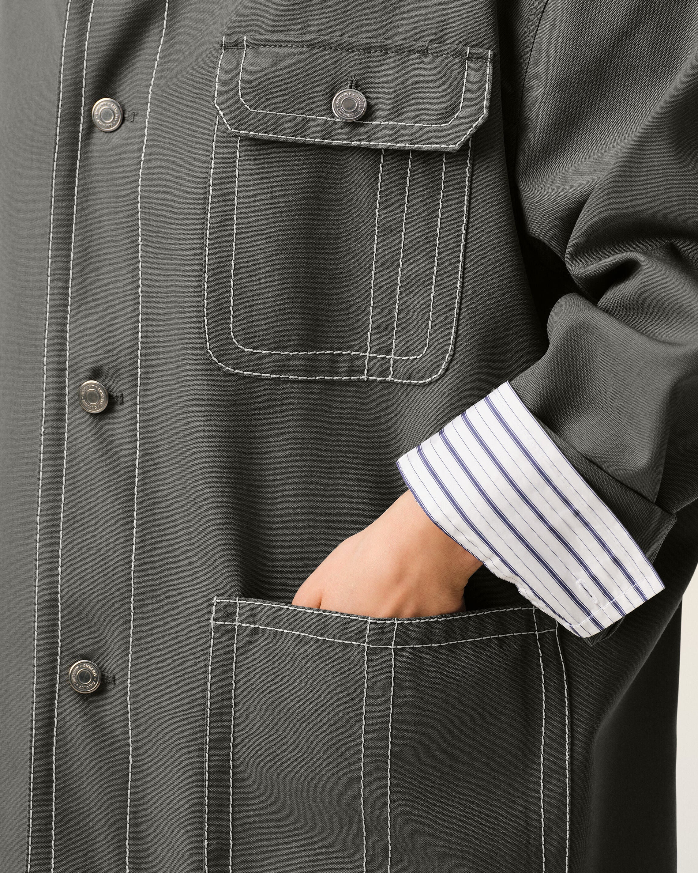 AmiParis Grey New Wool Worker Jacket