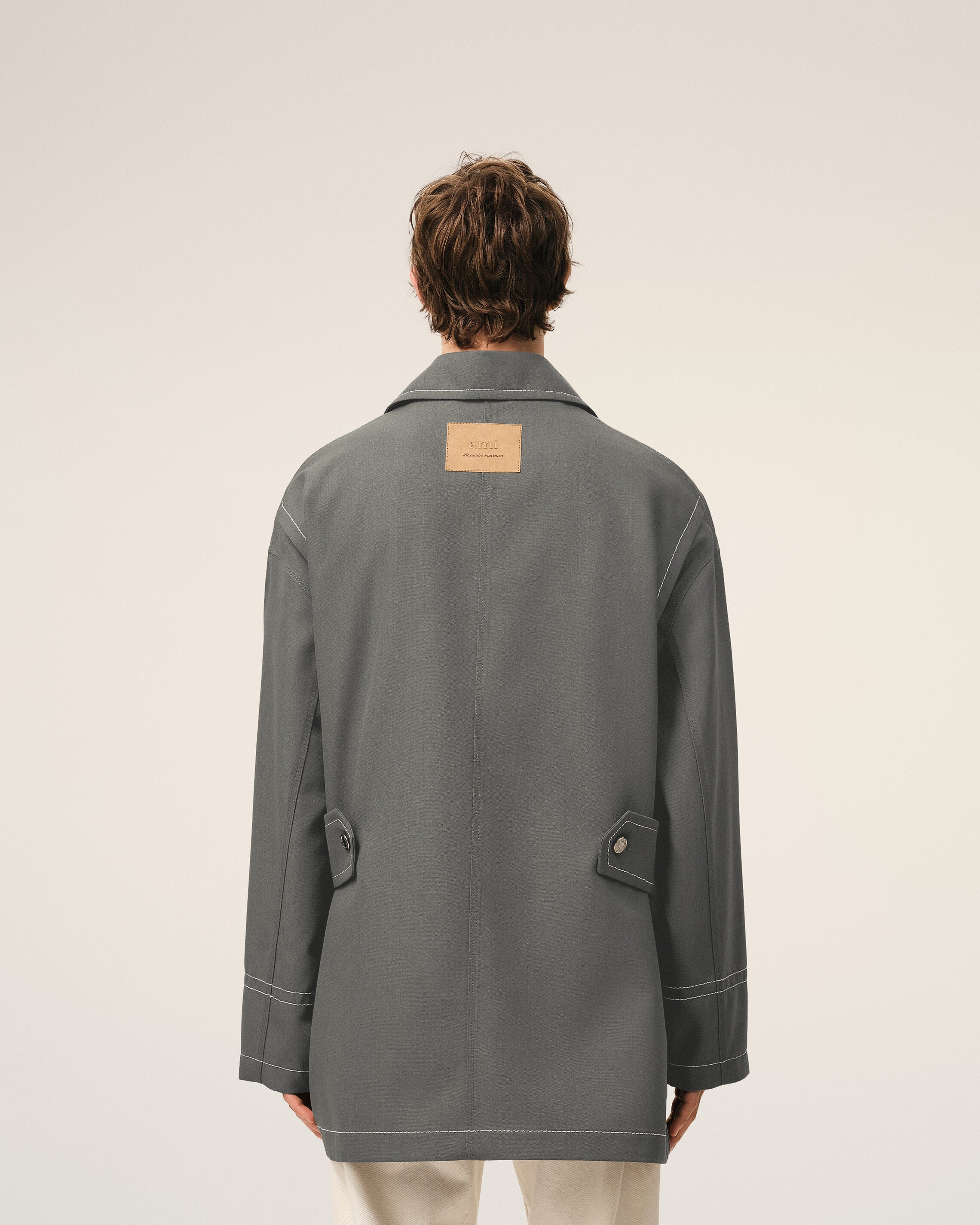 AmiParis Grey New Wool Worker Jacket