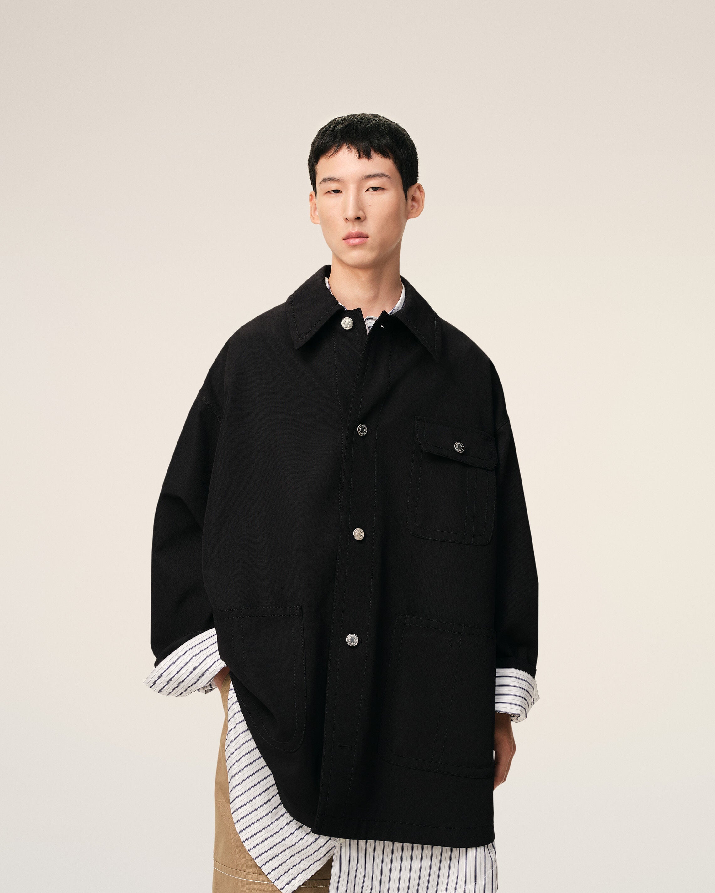 AmiParis Black New Wool Worker Jacket