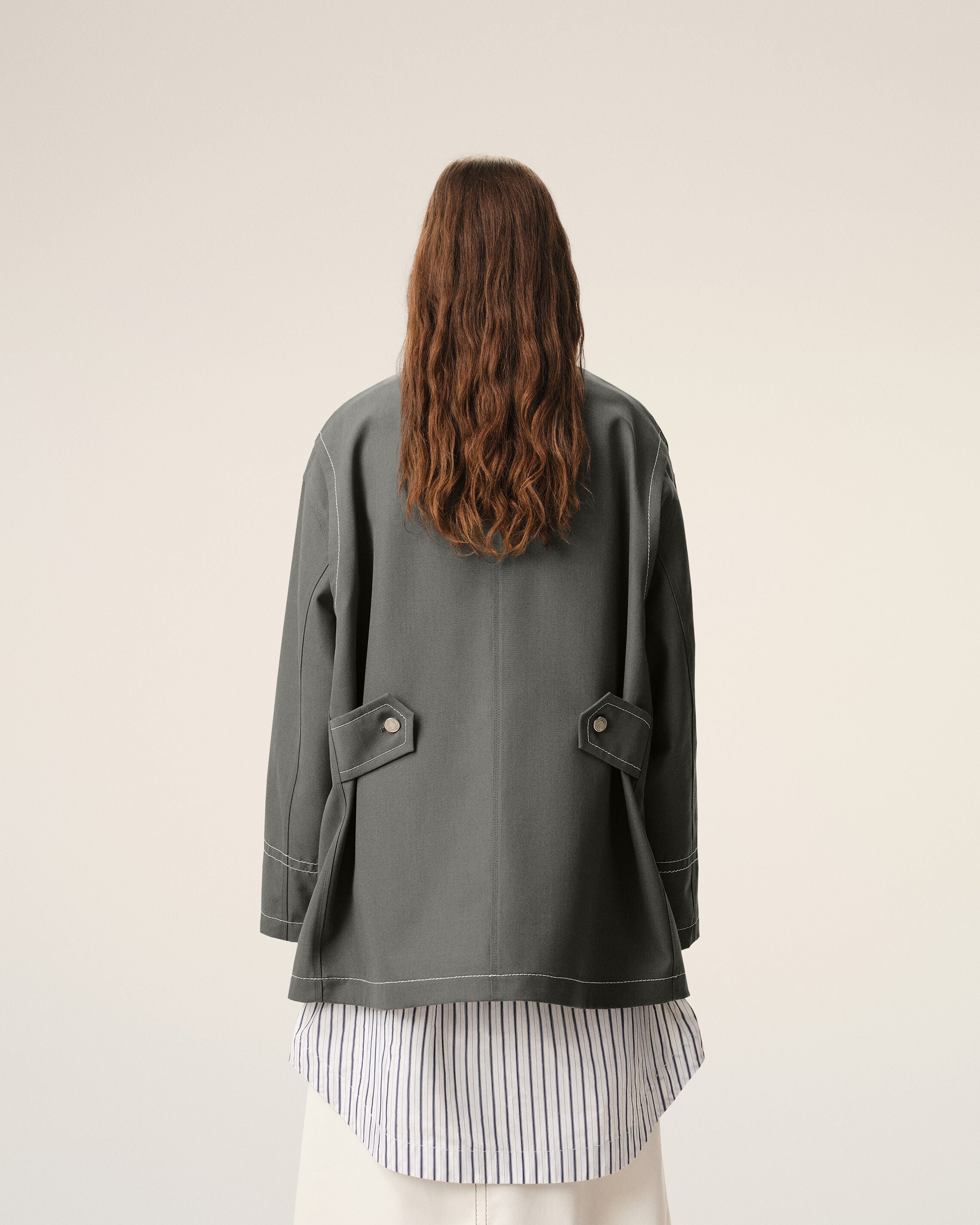 AmiParis Grey New Wool Worker Jacket