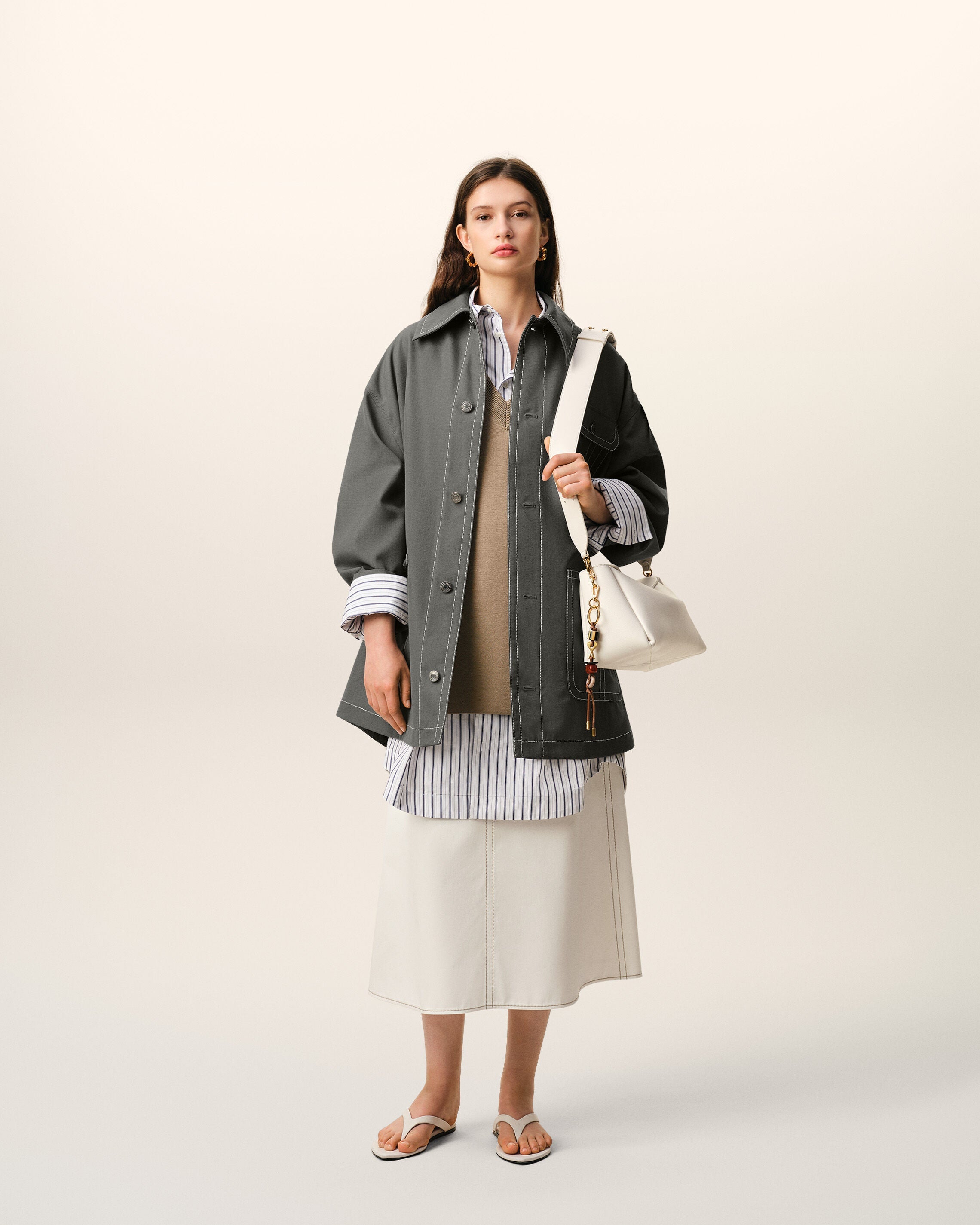 AmiParis Grey New Wool Worker Jacket