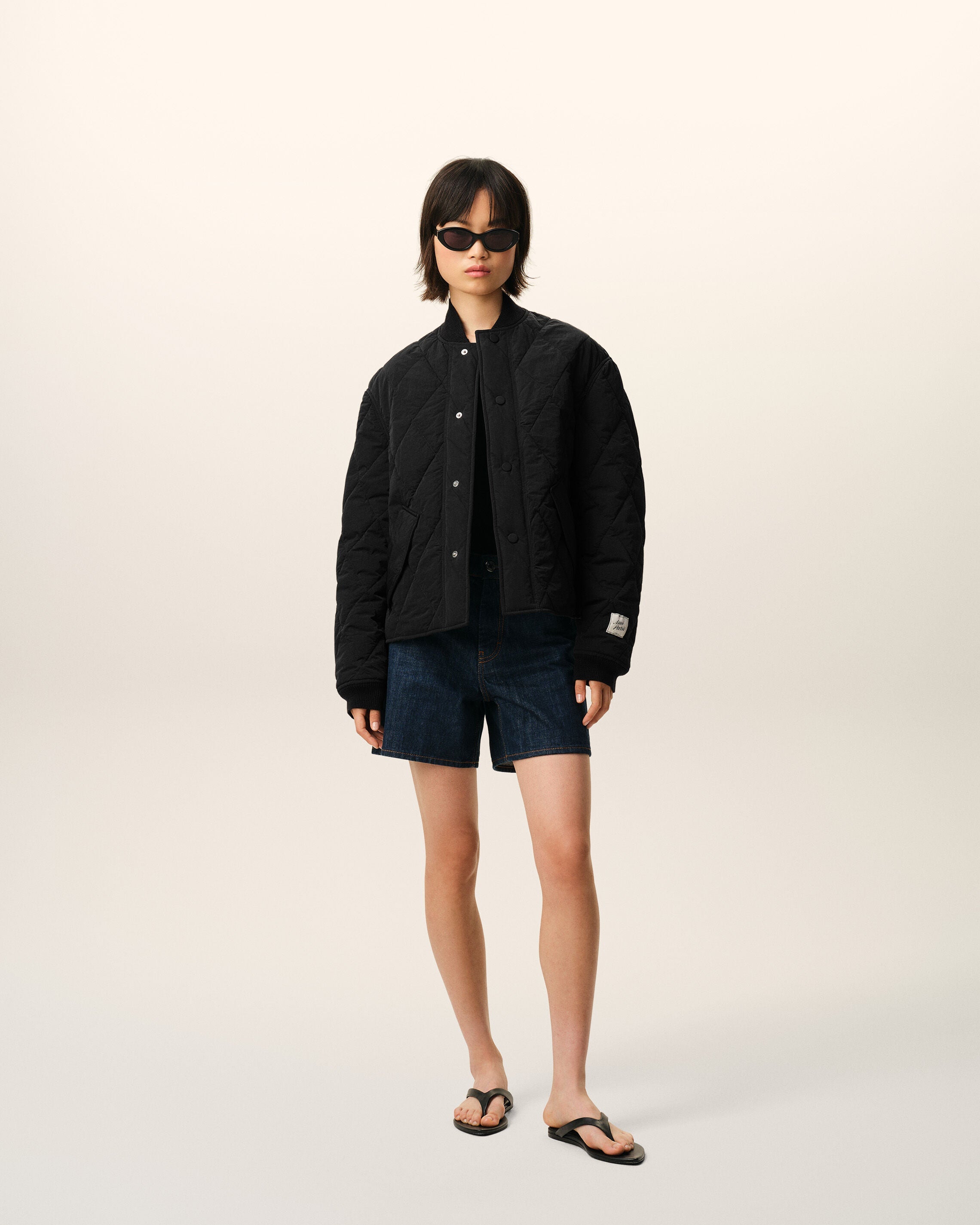 AmiParis Black Nylon Padded Jacket