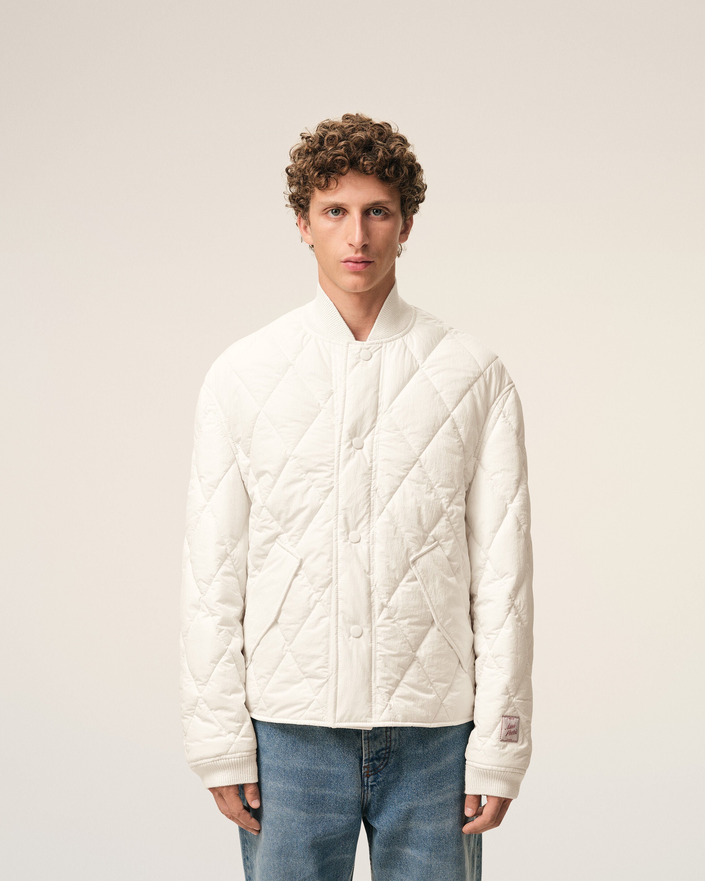 AmiParis White Nylon Padded Jacket