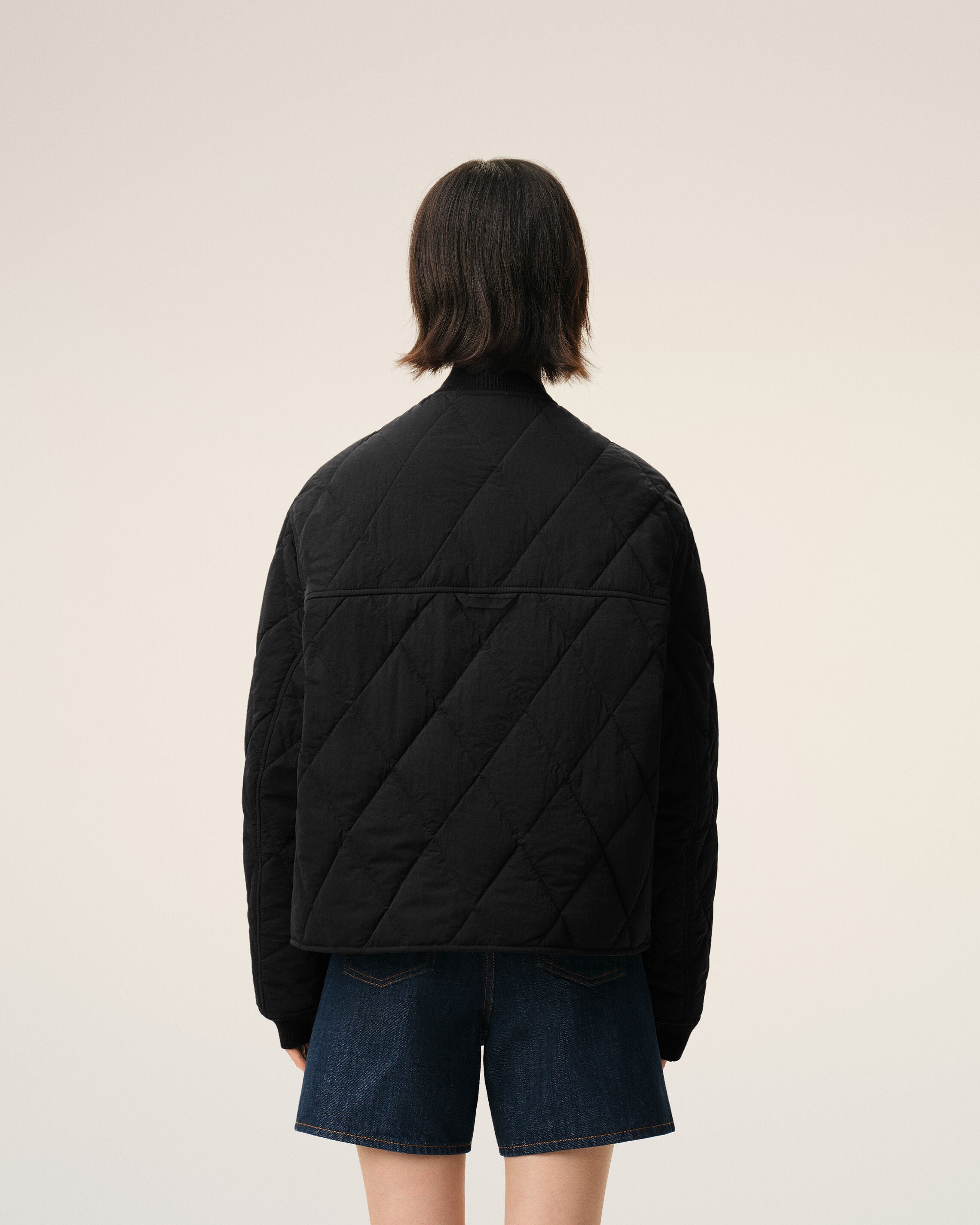 AmiParis Black Nylon Padded Jacket