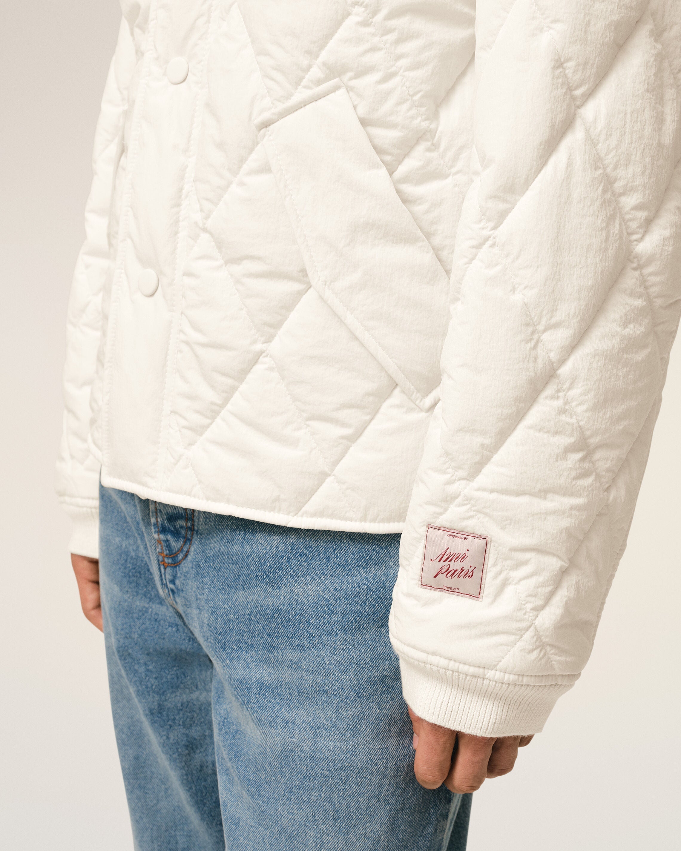 AmiParis White Nylon Padded Jacket