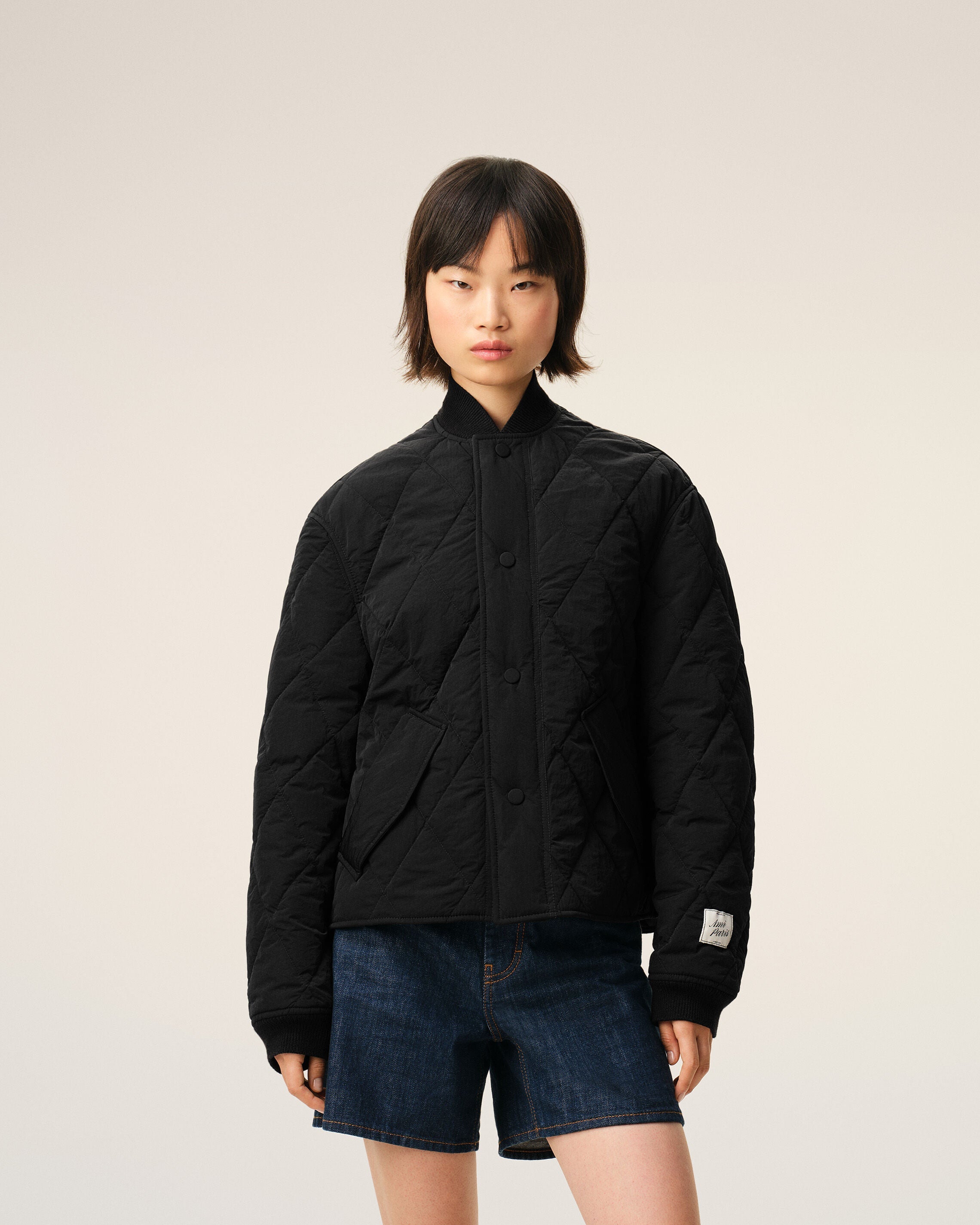 AmiParis Black Nylon Padded Jacket
