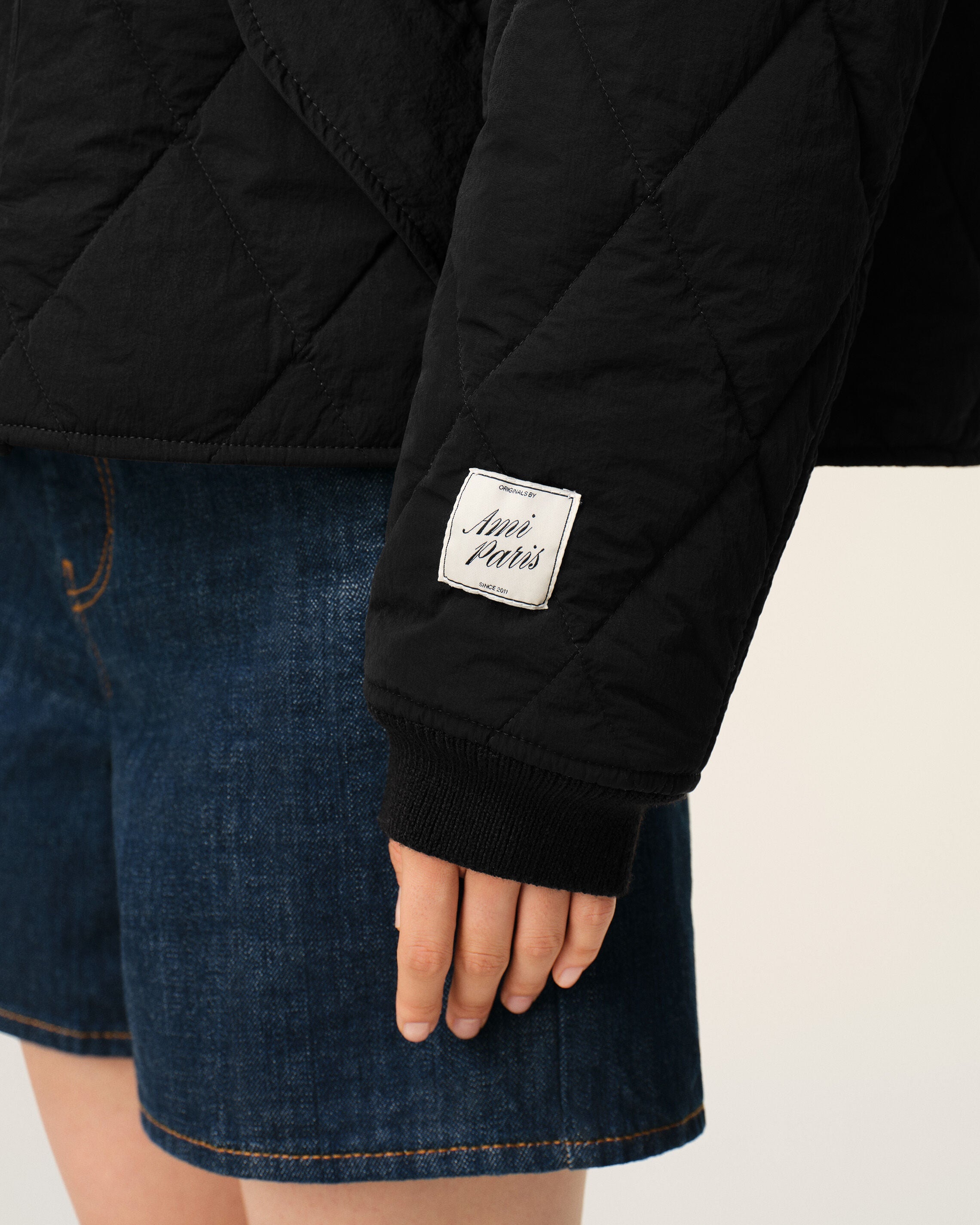 AmiParis Black Nylon Padded Jacket
