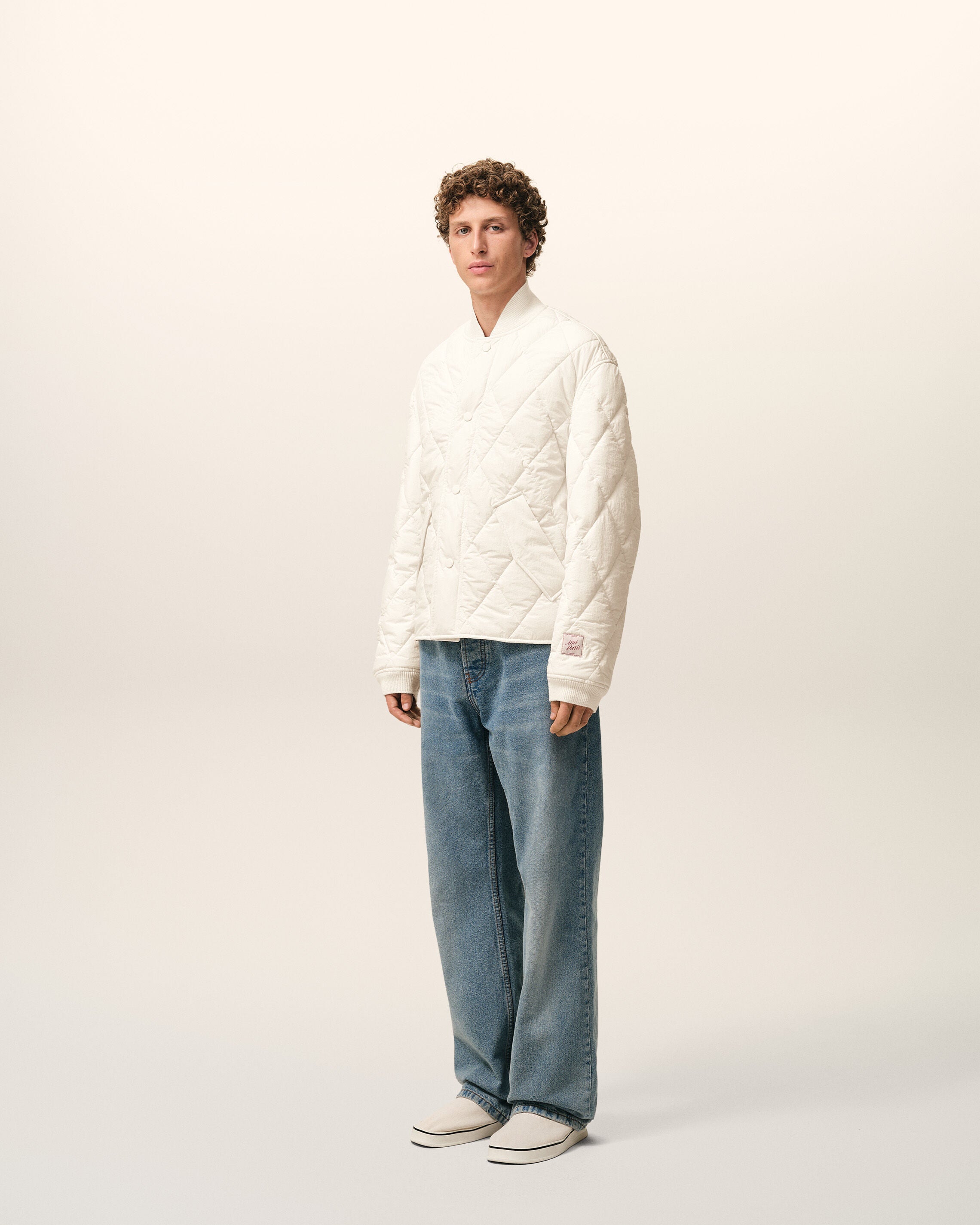 AmiParis White Nylon Padded Jacket