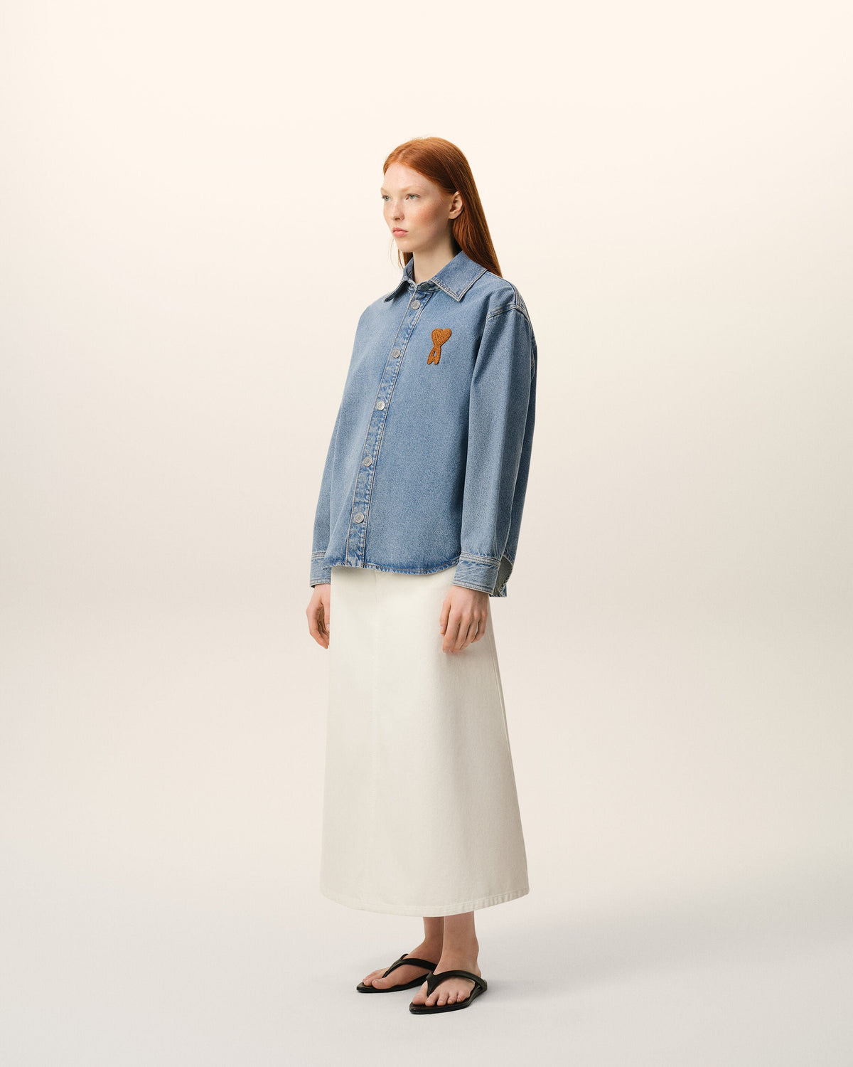 Blue Cotton Knitted Ami De Coeur Overshirt