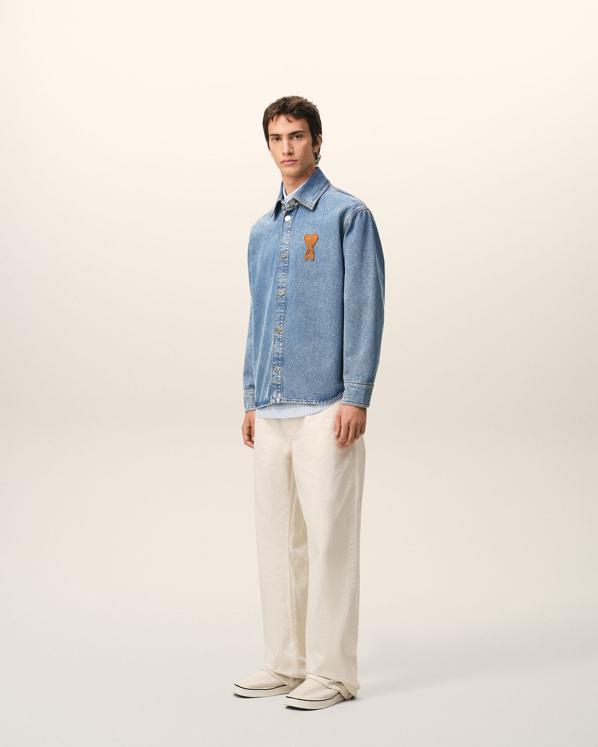 Blue Cotton Knitted Ami De Coeur Overshirt