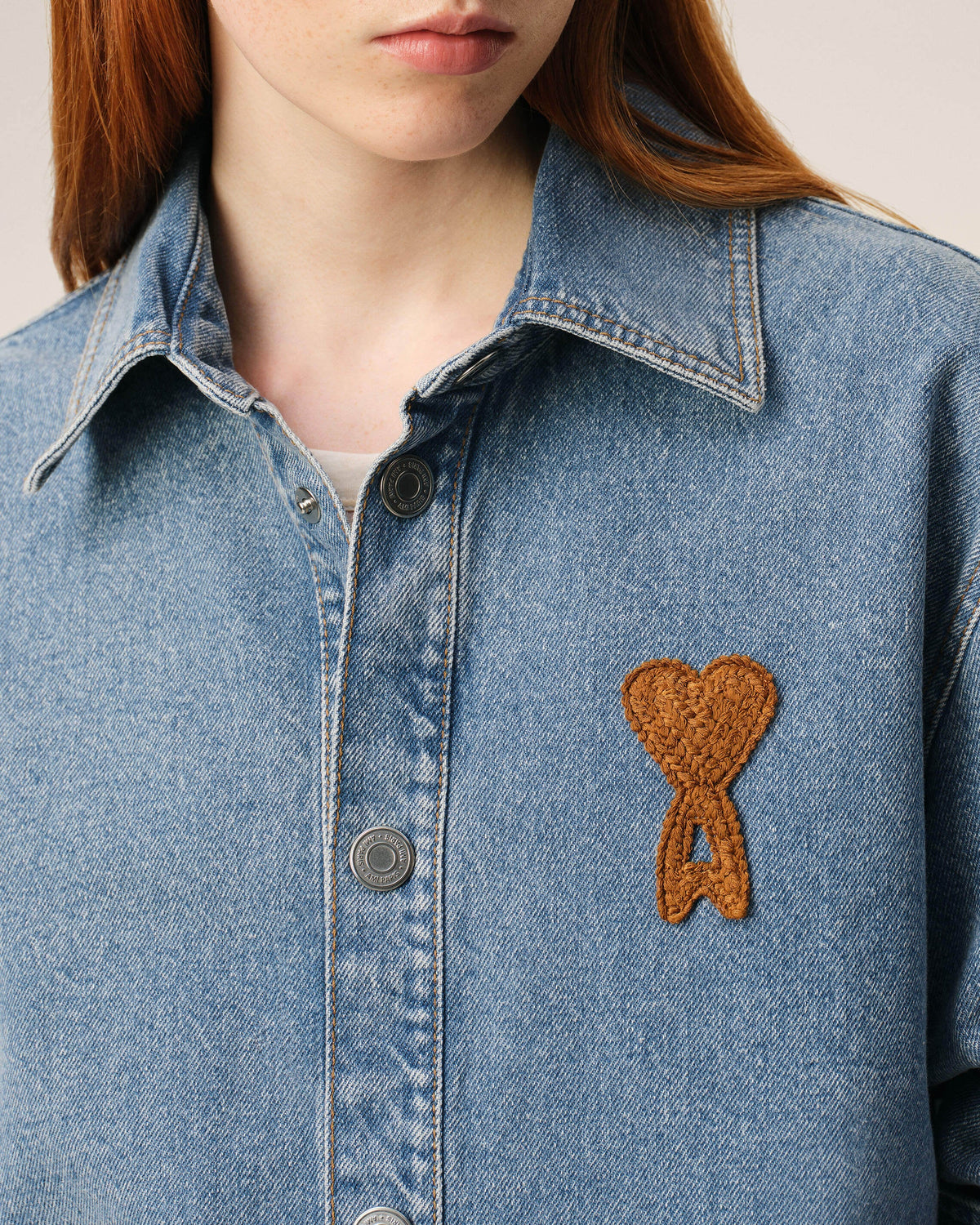 Blue Cotton Knitted Ami De Coeur Overshirt