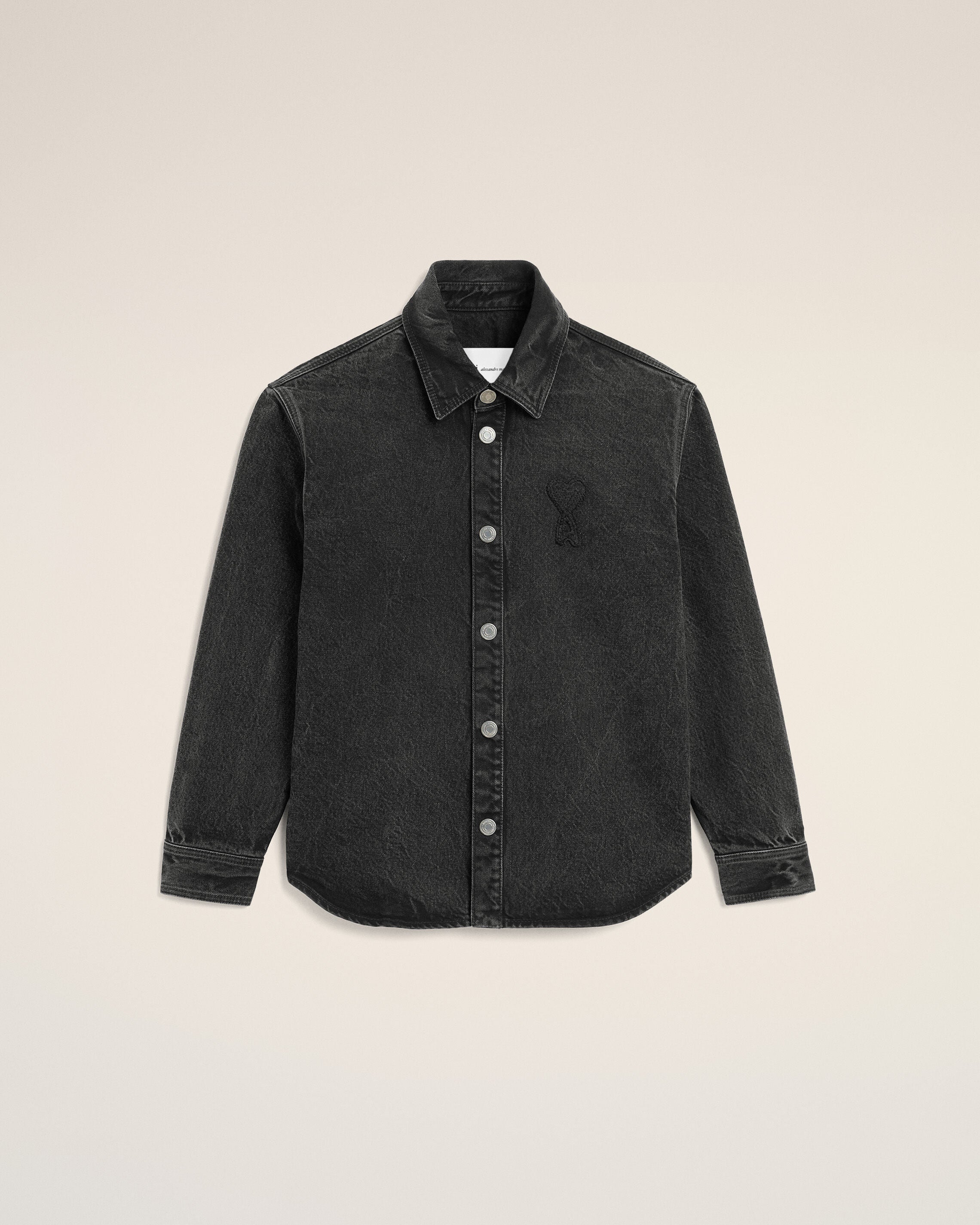 Black Cotton Knitted Ami De Coeur Overshirt