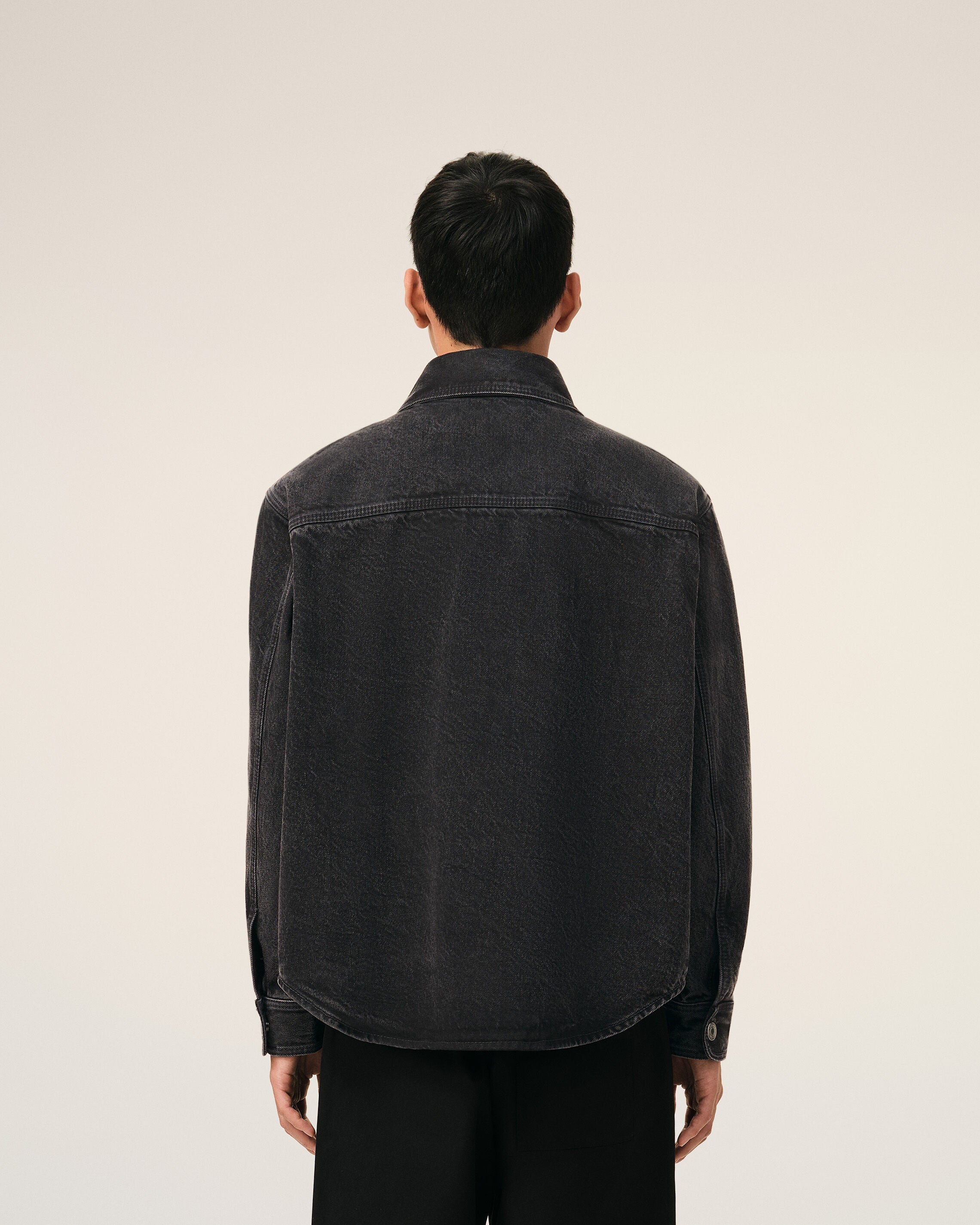 Black Cotton Knitted Ami De Coeur Overshirt