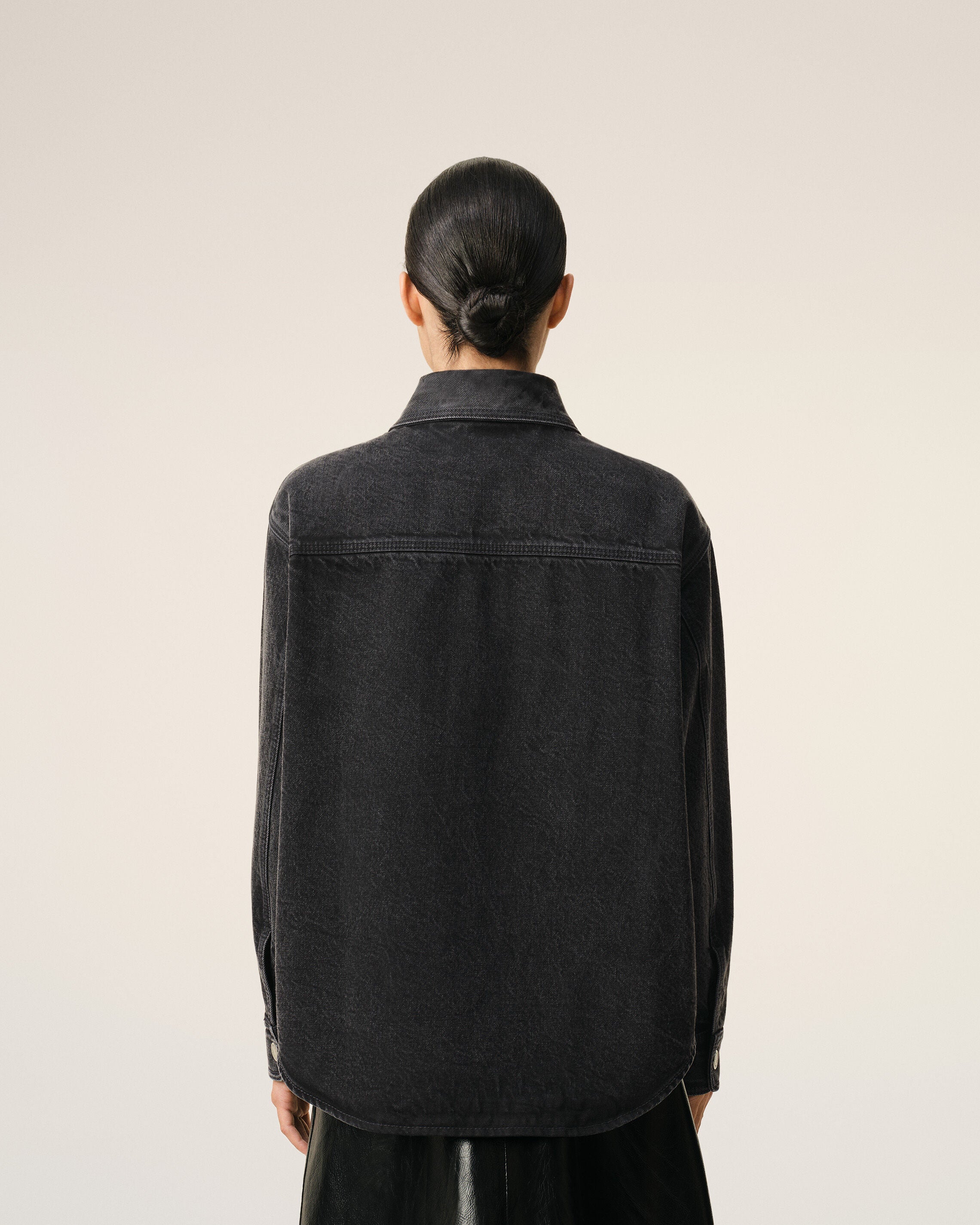 Black Cotton Knitted Ami De Coeur Overshirt
