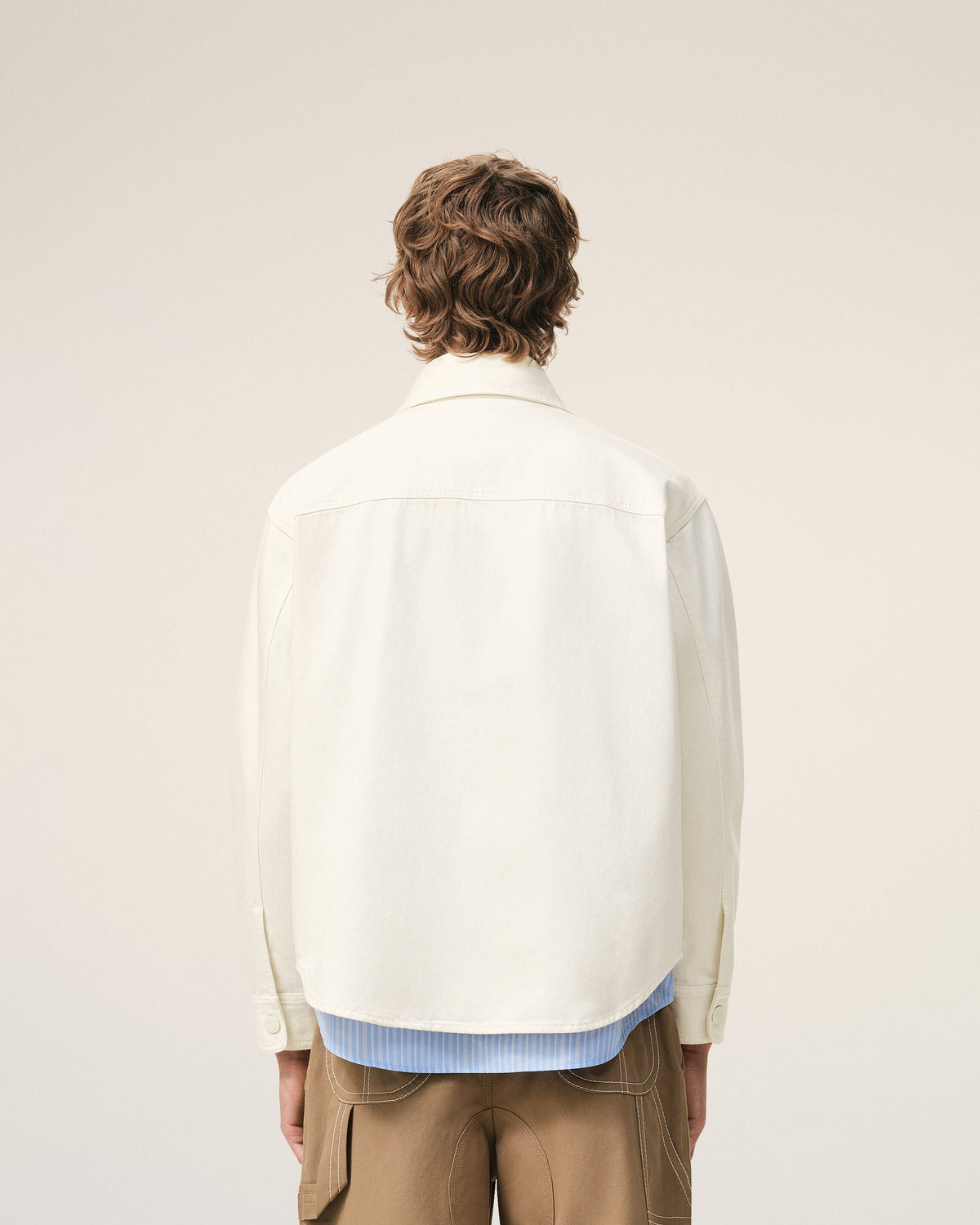White Cotton Knitted Ami De Coeur Overshirt
