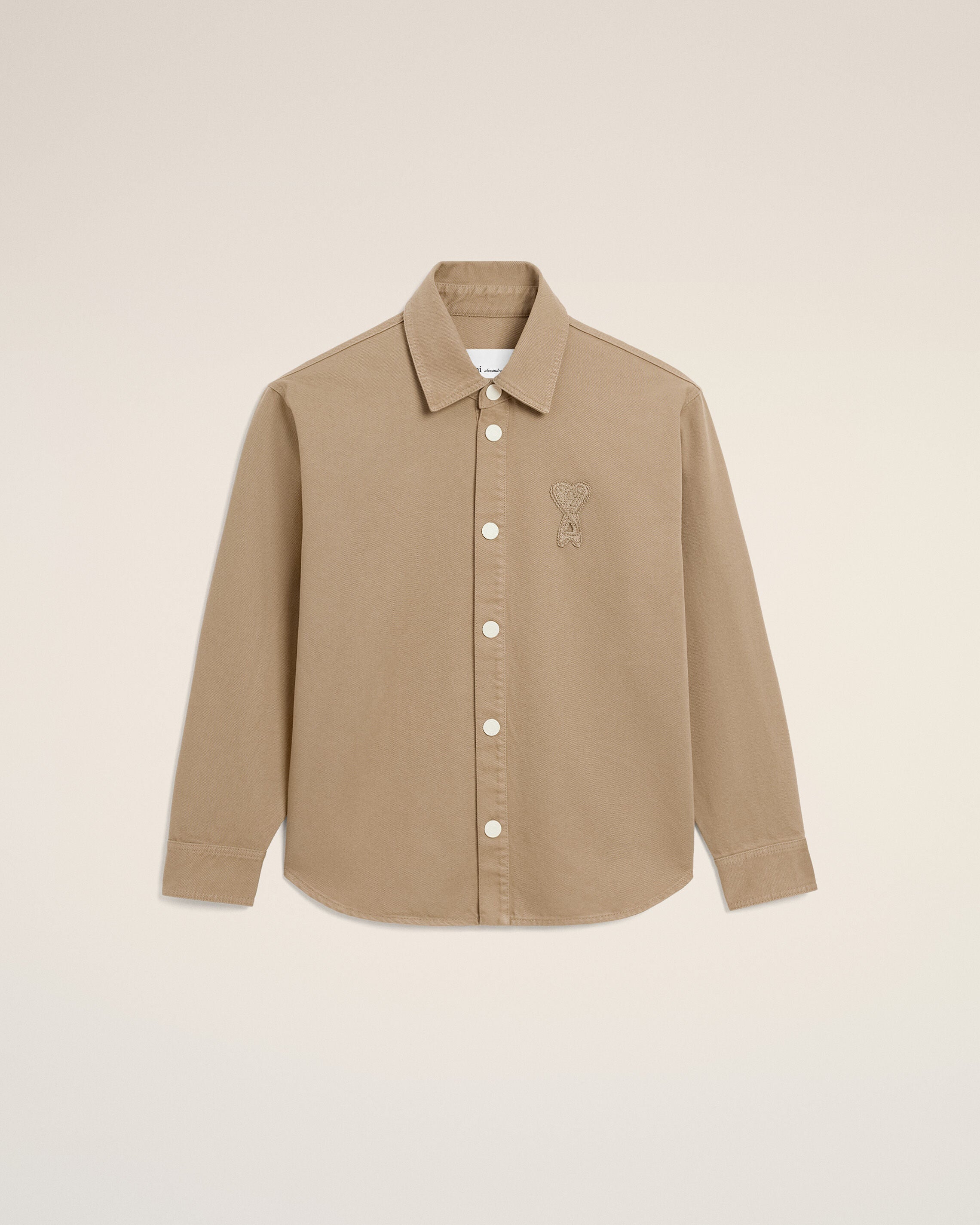 Beige Cotton Knitted Ami De Coeur Overshirt