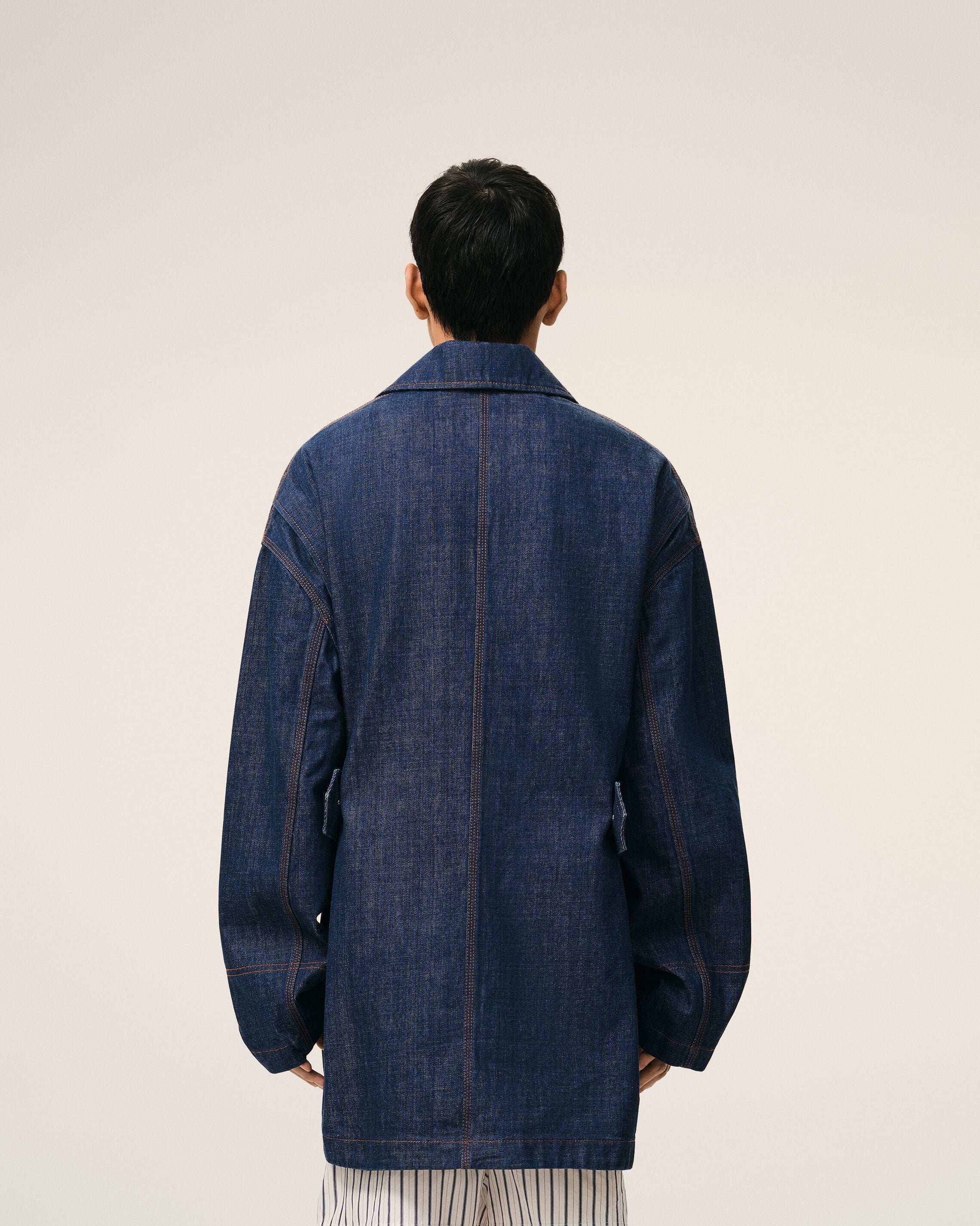 Blue Cotton Ami Paris Heritage Label Worker Jacket