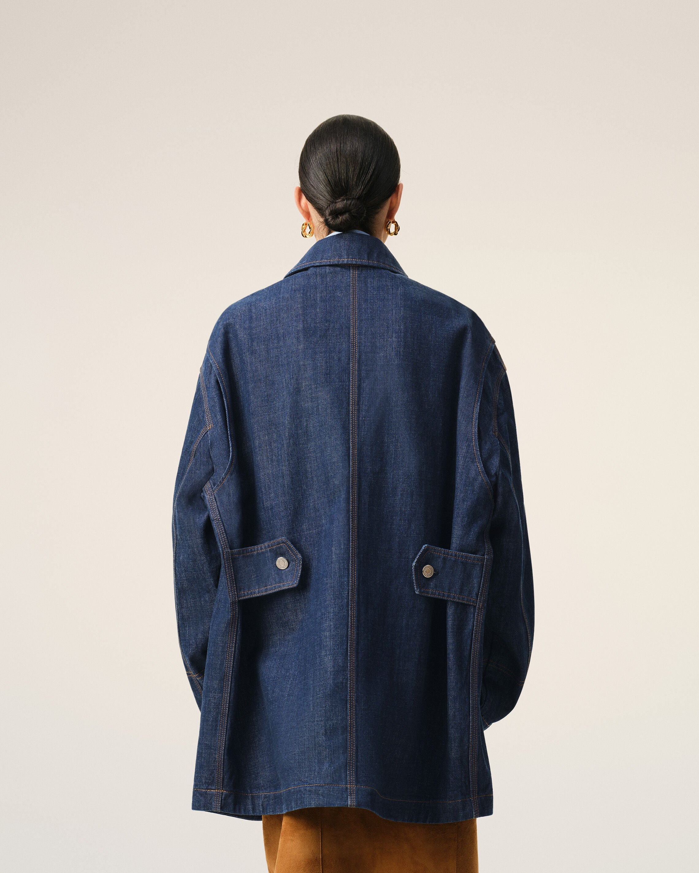 Blue Cotton Ami Paris Heritage Label Worker Jacket