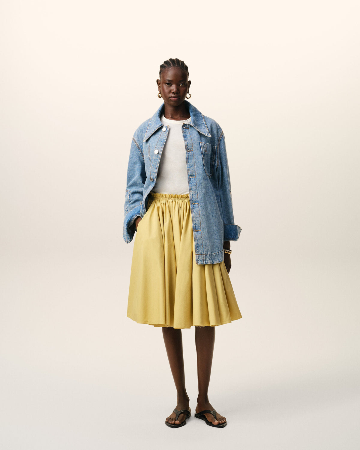 Blue Cotton Ami De Coeur Worker Worker Overshirt