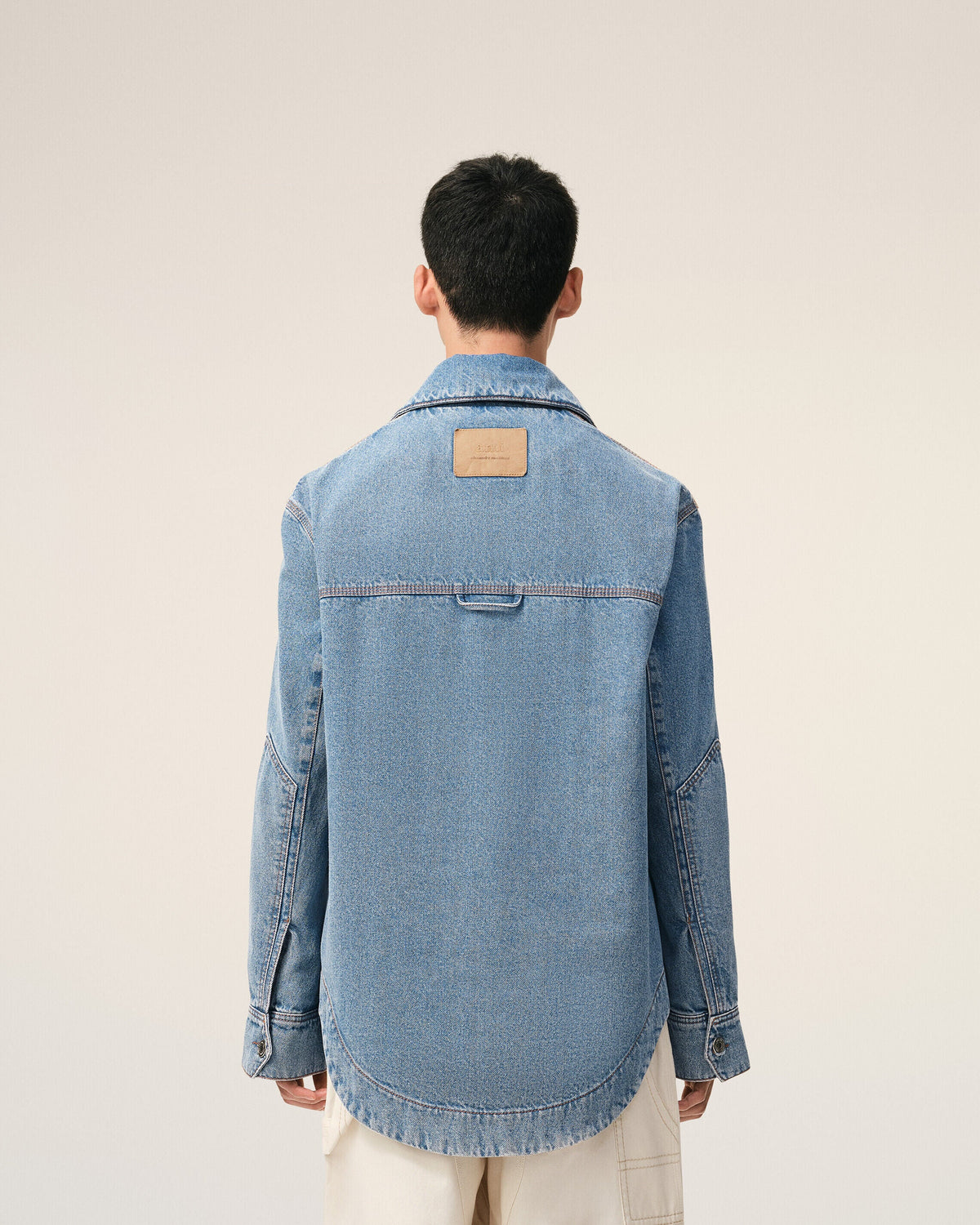 Blue Cotton Ami De Coeur Worker Worker Overshirt