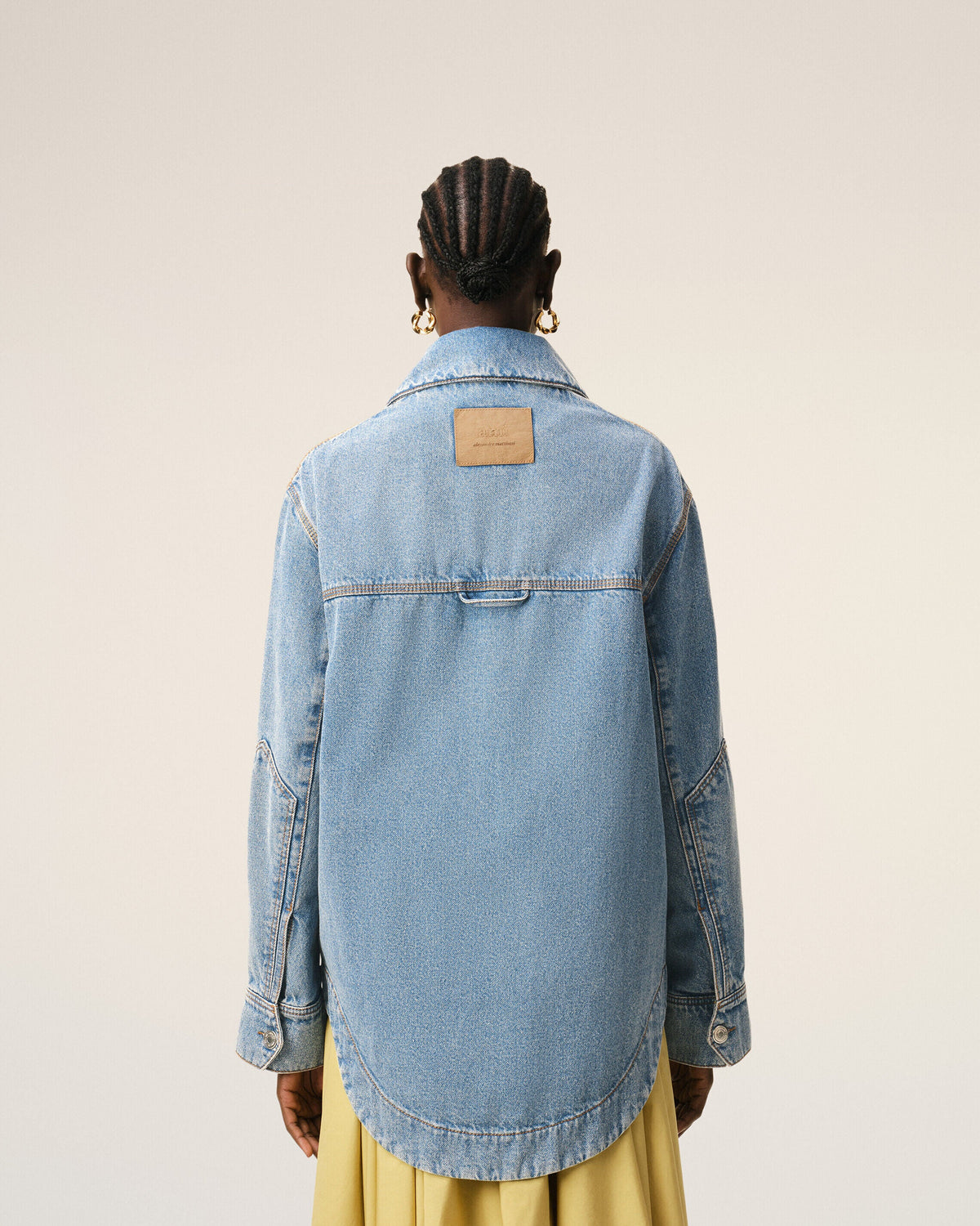 Blue Cotton Ami De Coeur Worker Worker Overshirt