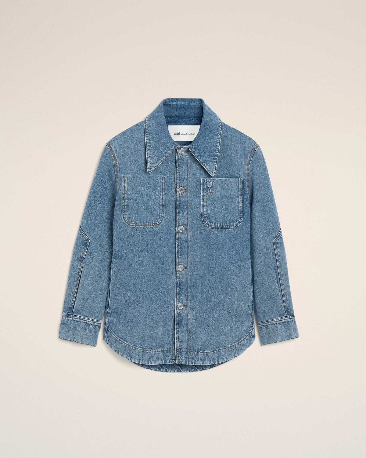 Blue Cotton Ami De Coeur Worker Worker Overshirt