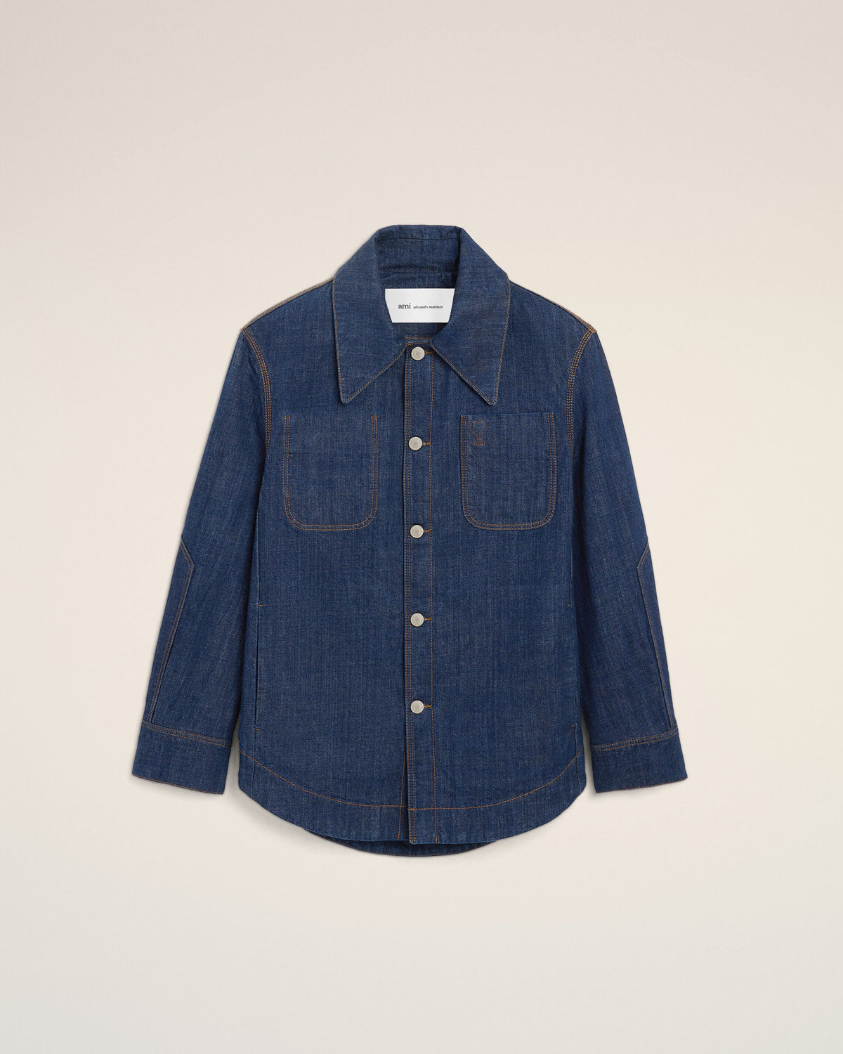 Blue Cotton Ami De Coeur Worker Worker Overshirt