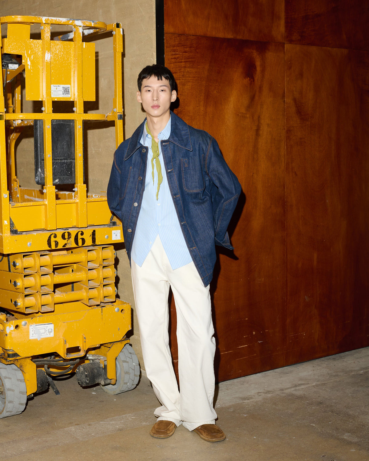 Blue Cotton Ami De Coeur Worker Worker Overshirt
