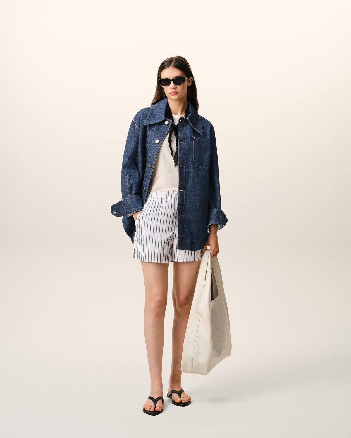 Blue Cotton Ami De Coeur Worker Worker Overshirt