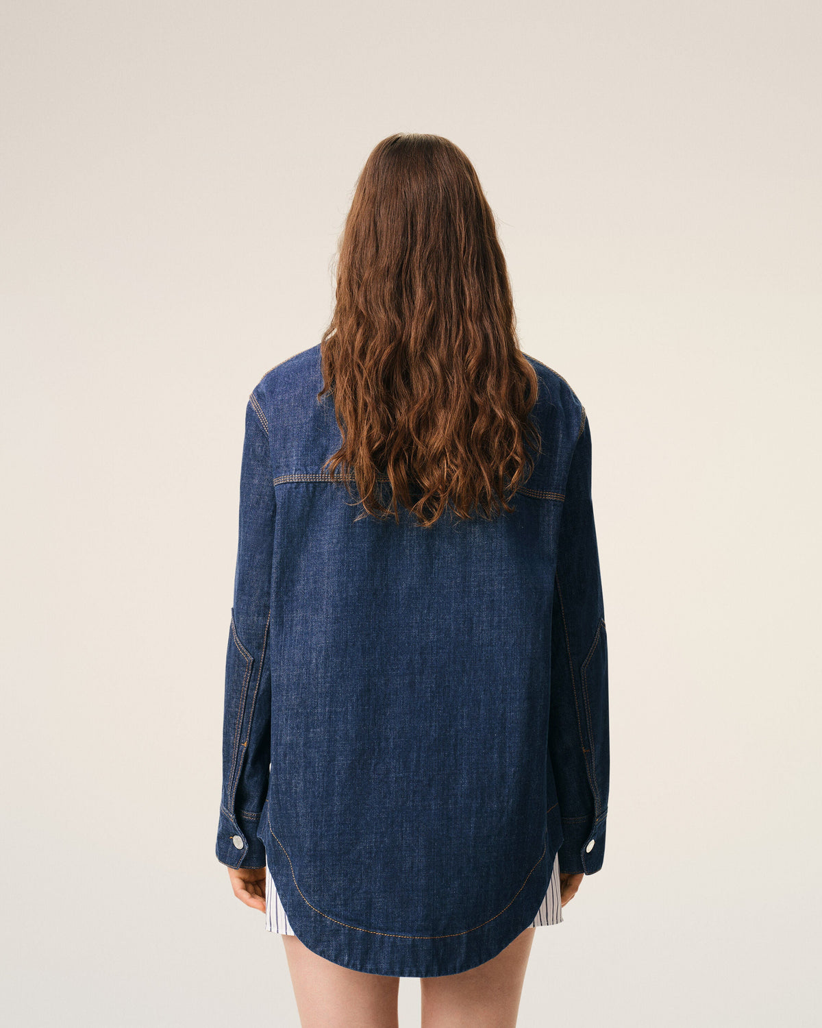 Blue Cotton Ami De Coeur Worker Worker Overshirt