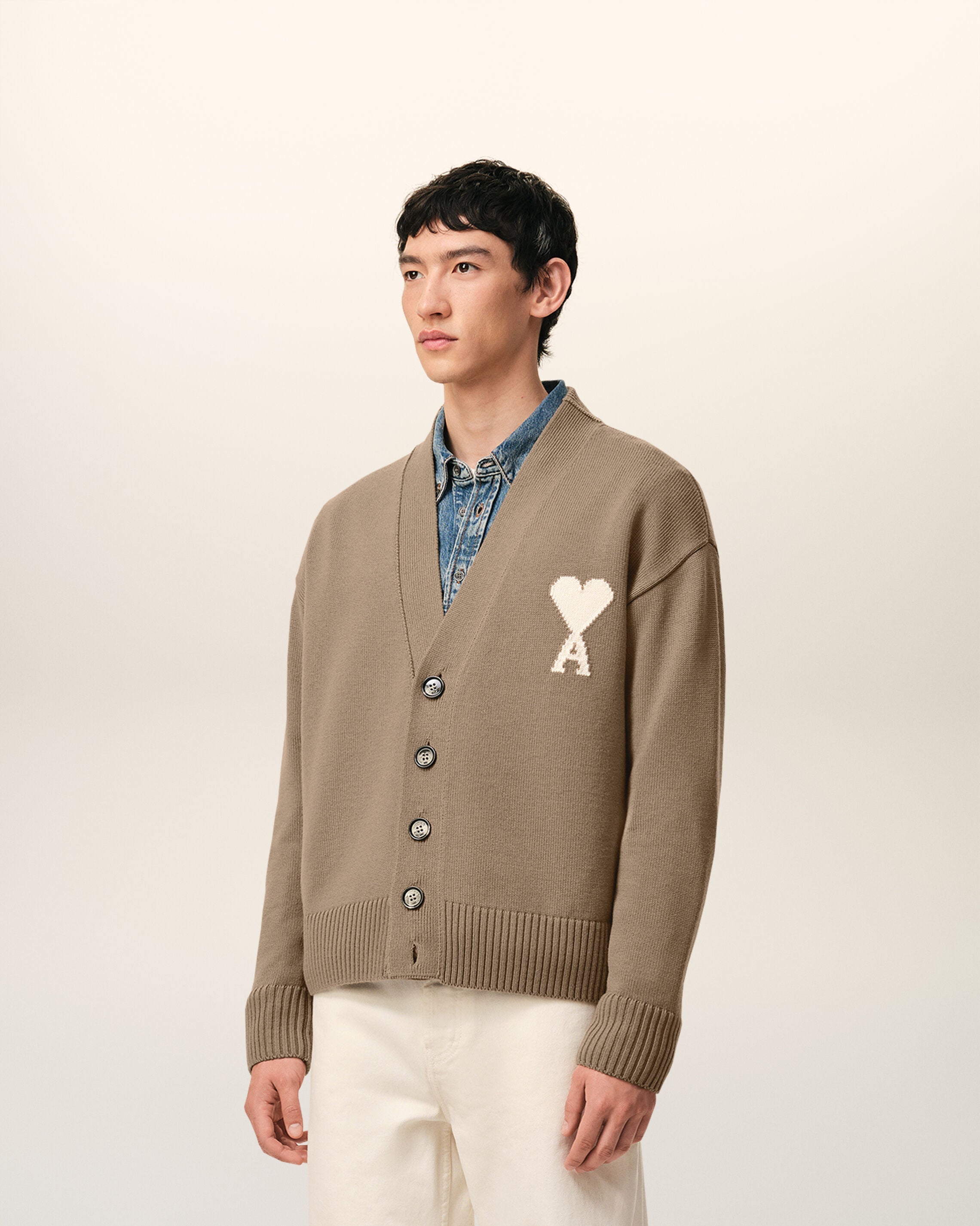 Beige Wool Ami De Coeur Cardigan