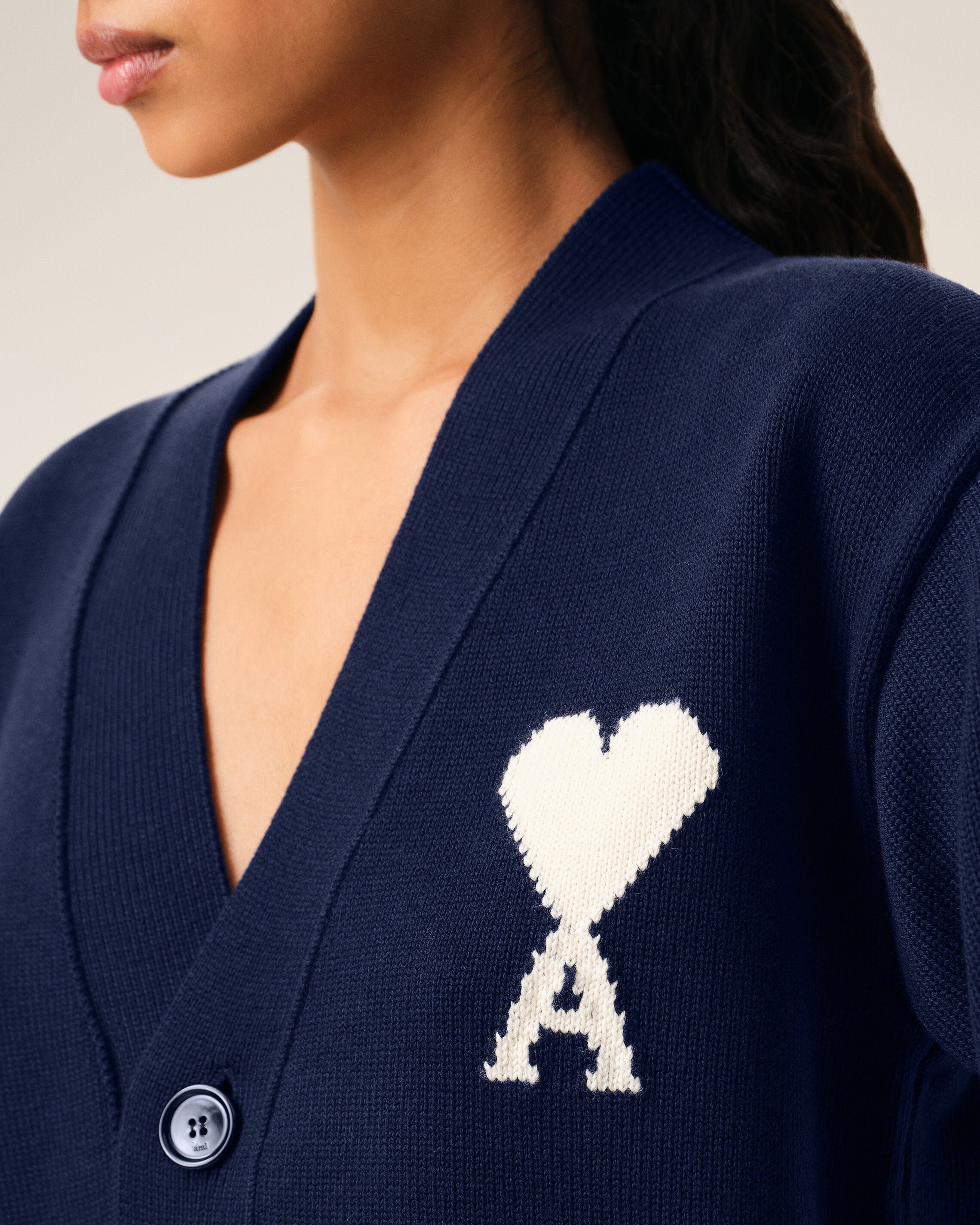 Blue Wool Ami De Coeur Cardigan