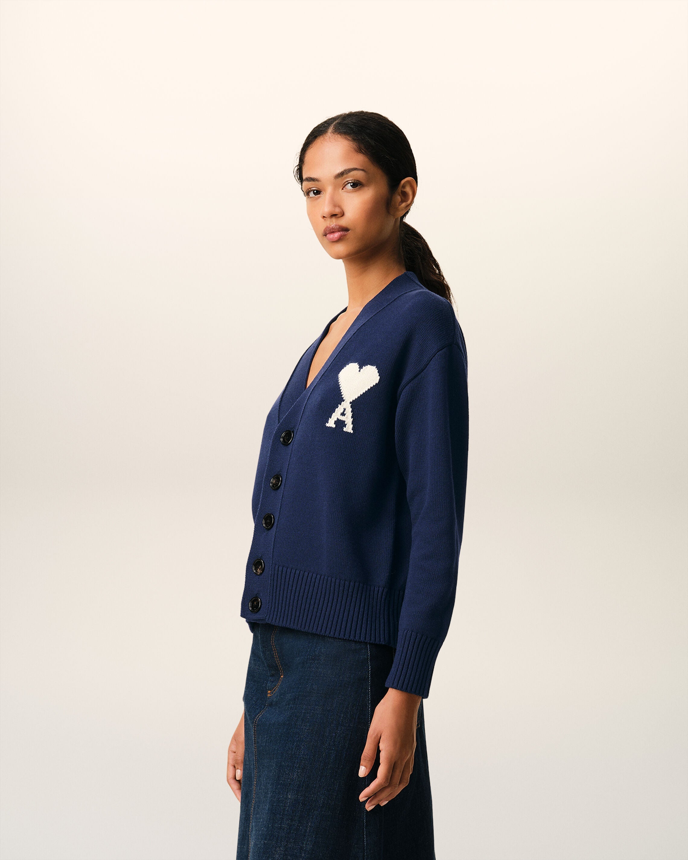 Blue Wool Ami De Coeur Cardigan