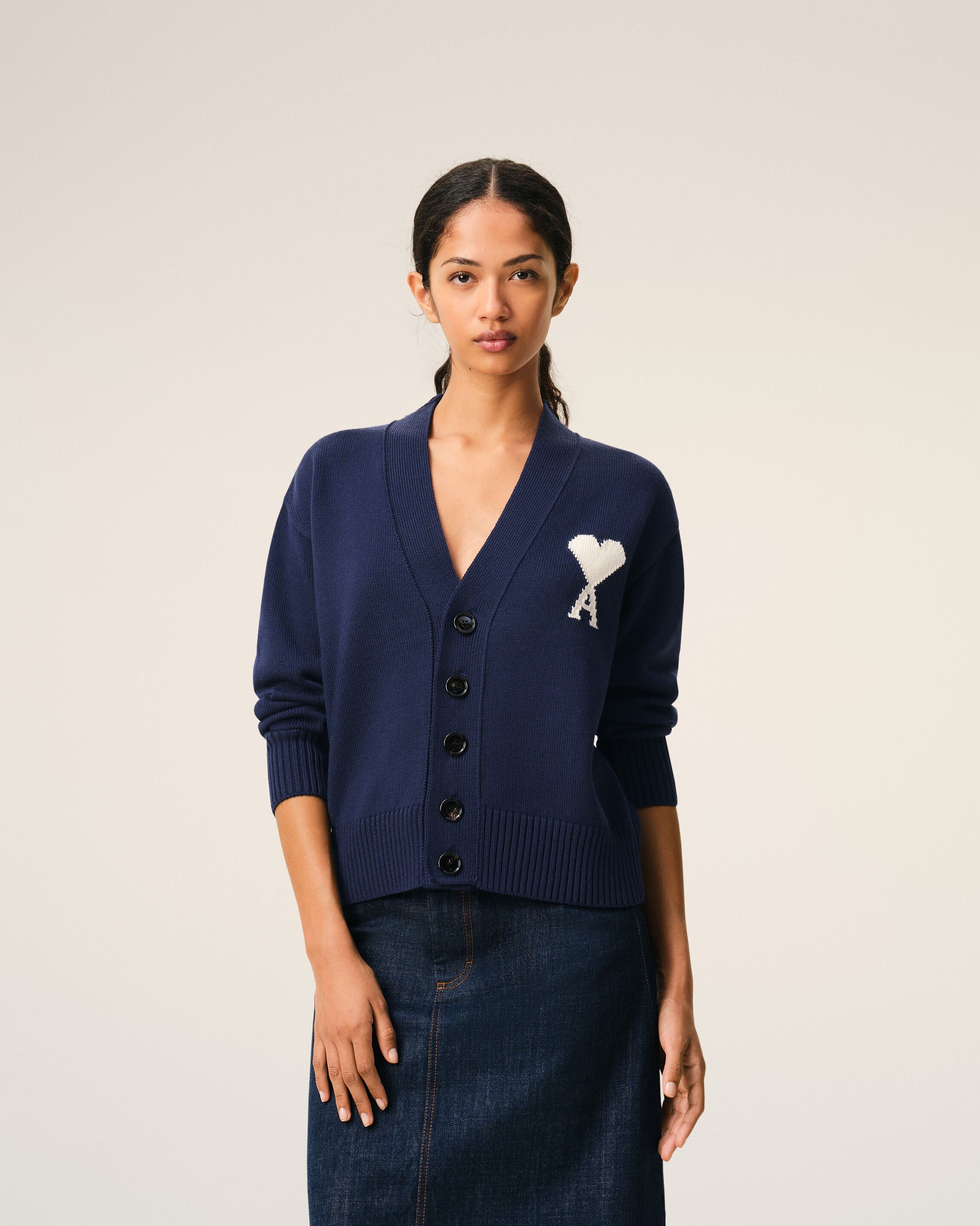 Blue Wool Ami De Coeur Cardigan