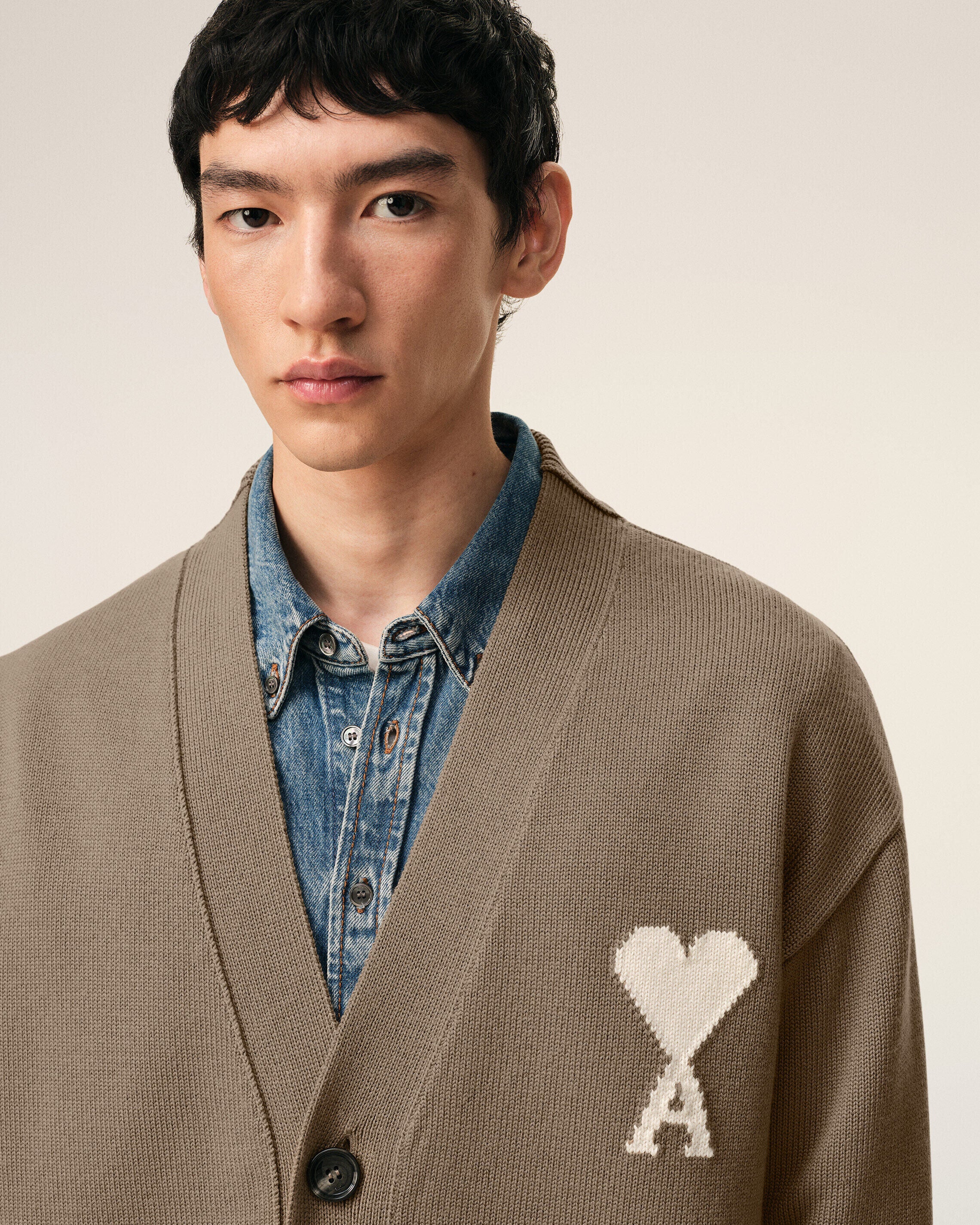 Beige Wool Ami De Coeur Cardigan