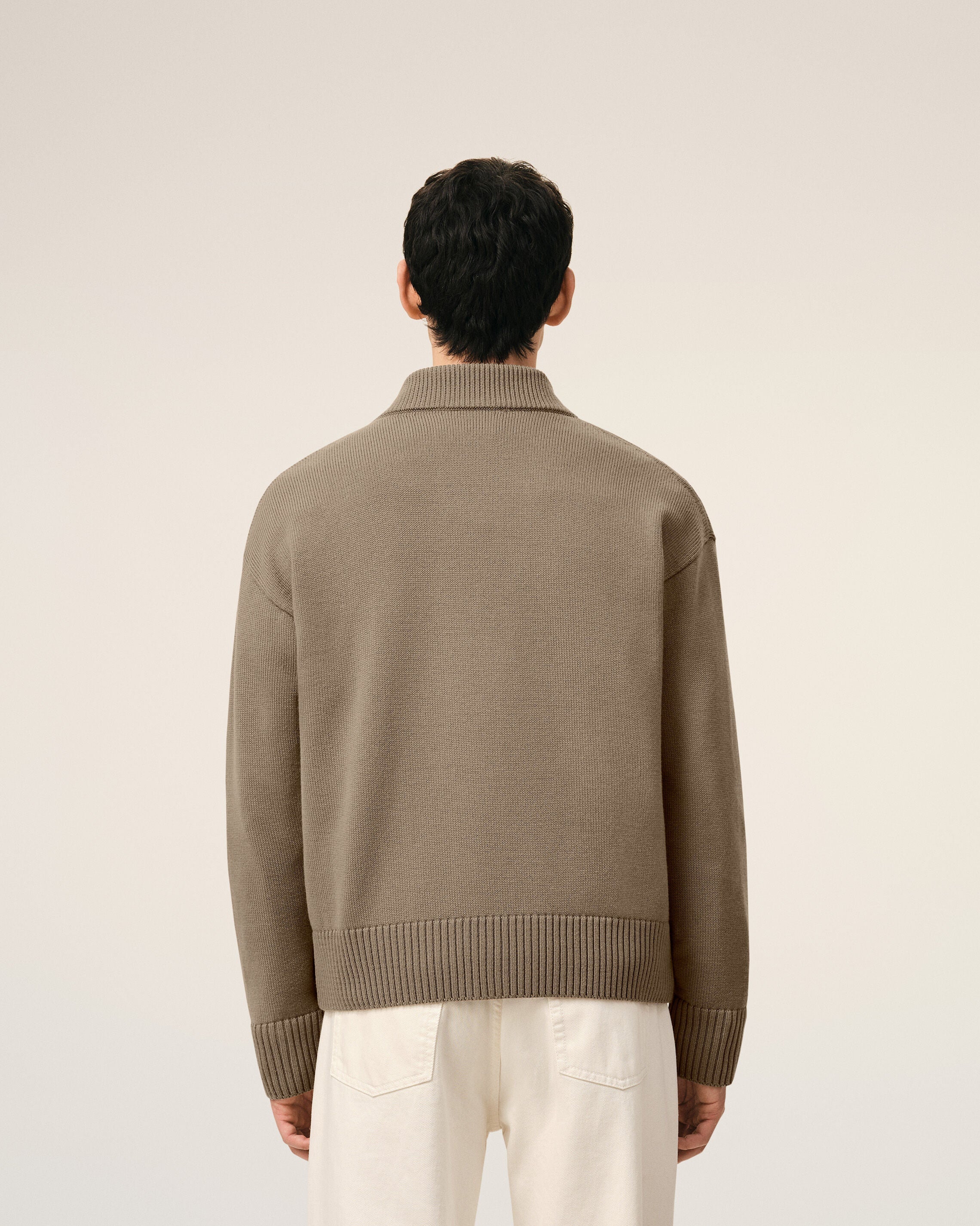 Beige Wool Ami De Coeur Cardigan