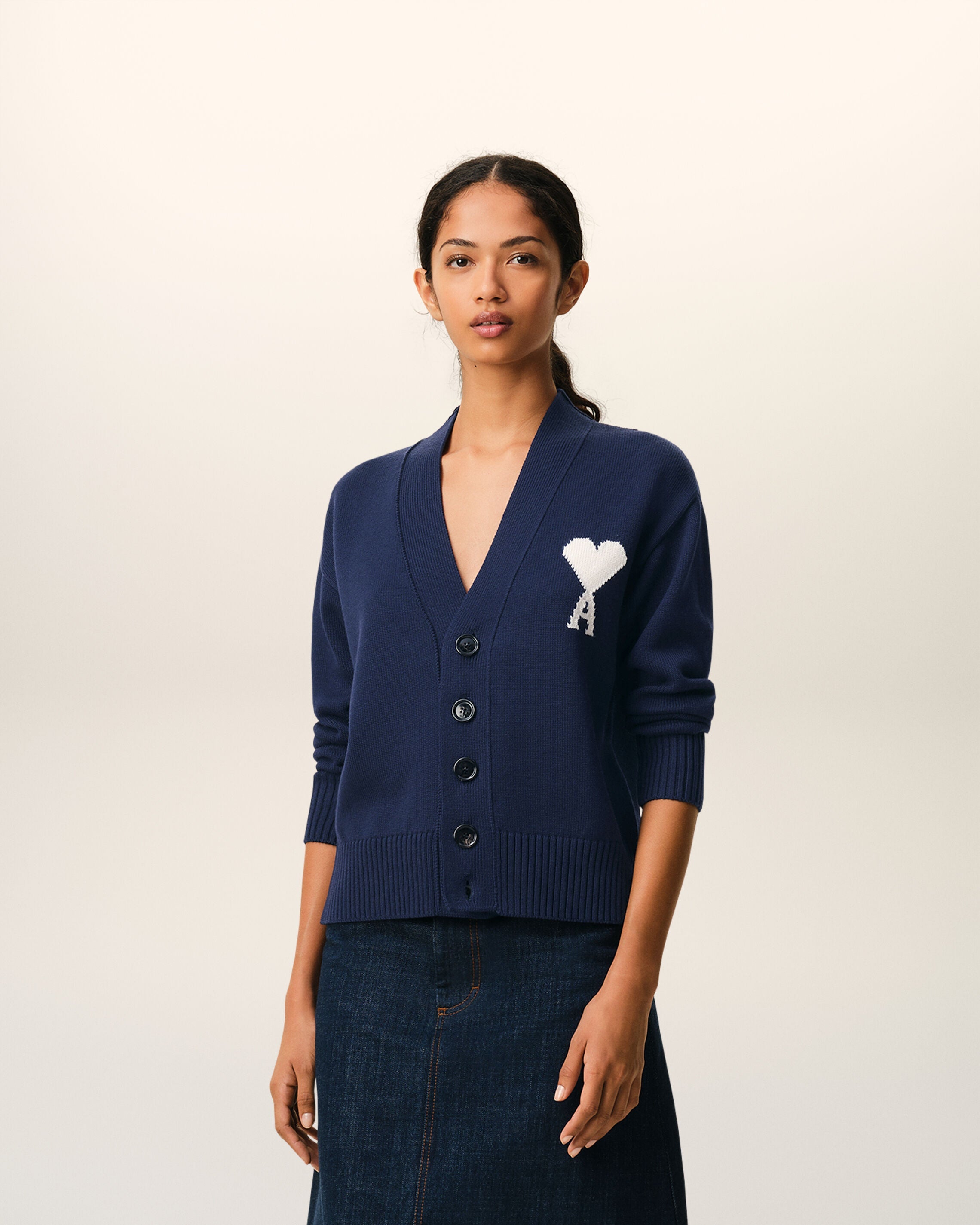 Blue Wool Ami De Coeur Cardigan