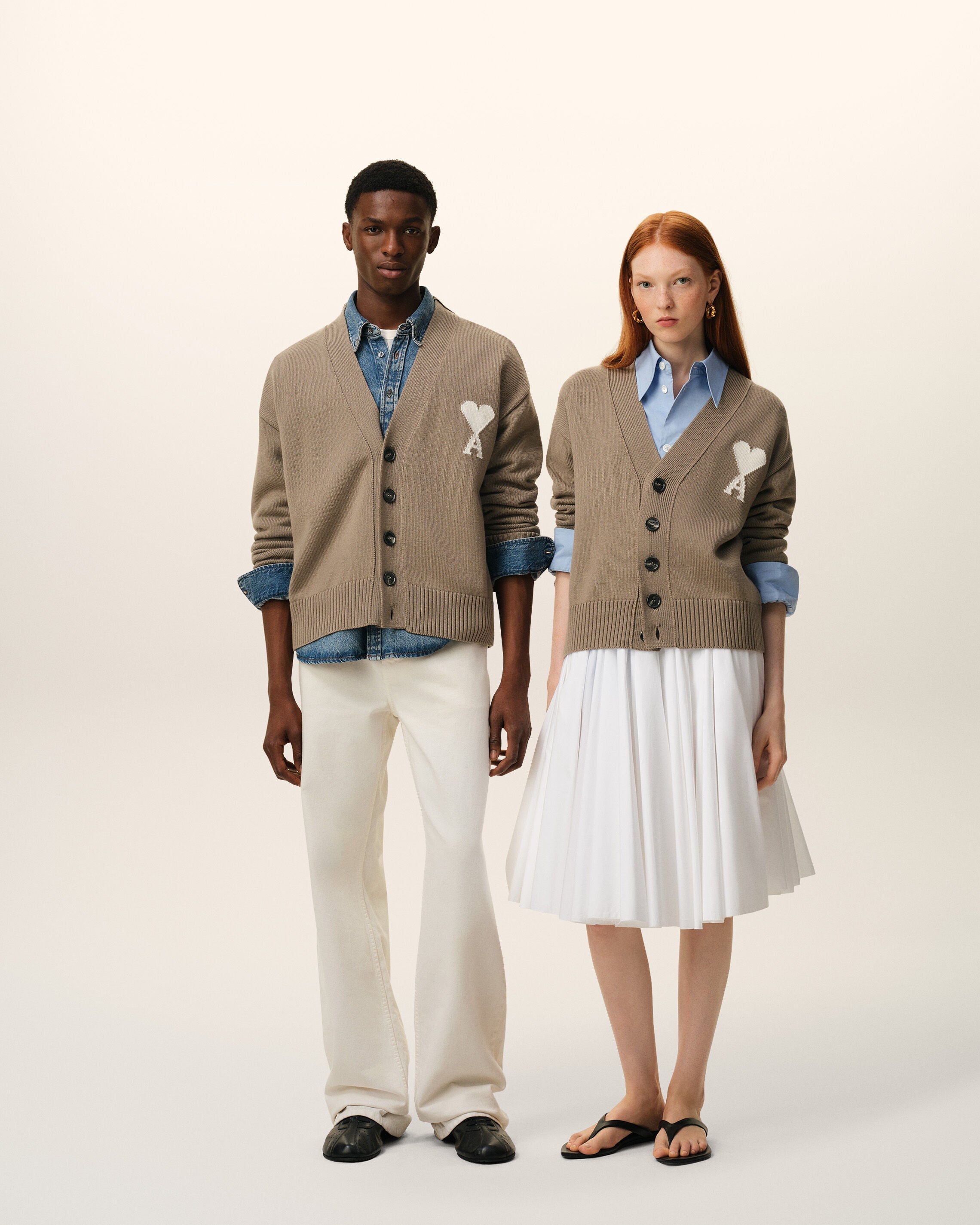 Beige Wool Ami De Coeur Cardigan