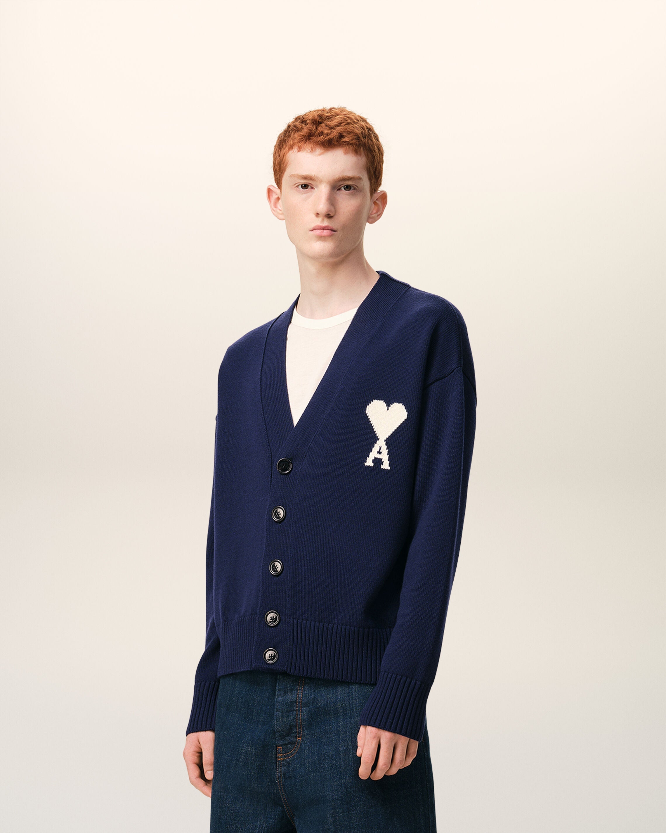 Blue Wool Ami De Coeur Cardigan