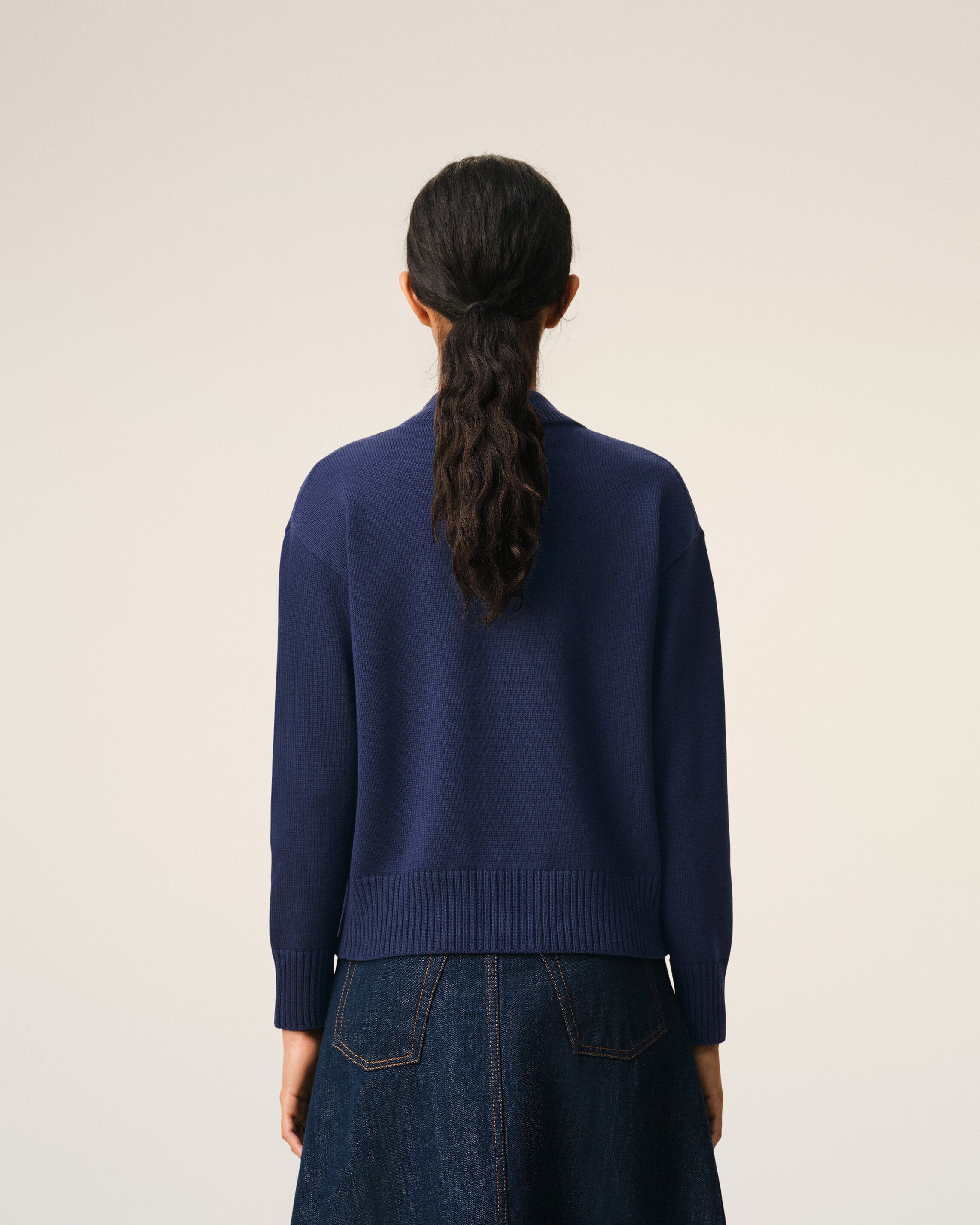 Blue Wool Ami De Coeur Cardigan