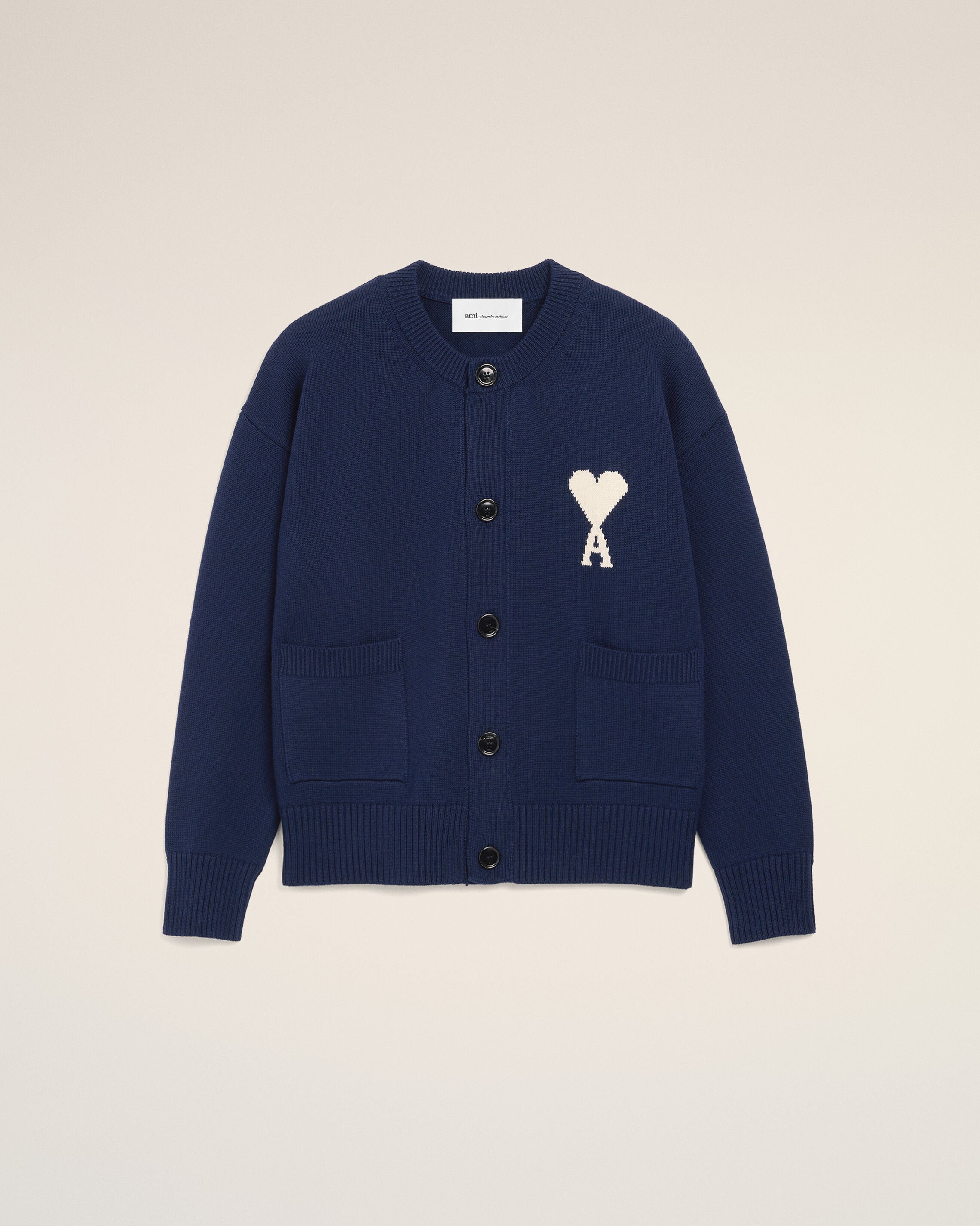 Blue Wool Crewneck Ami De Coeur Cardigan