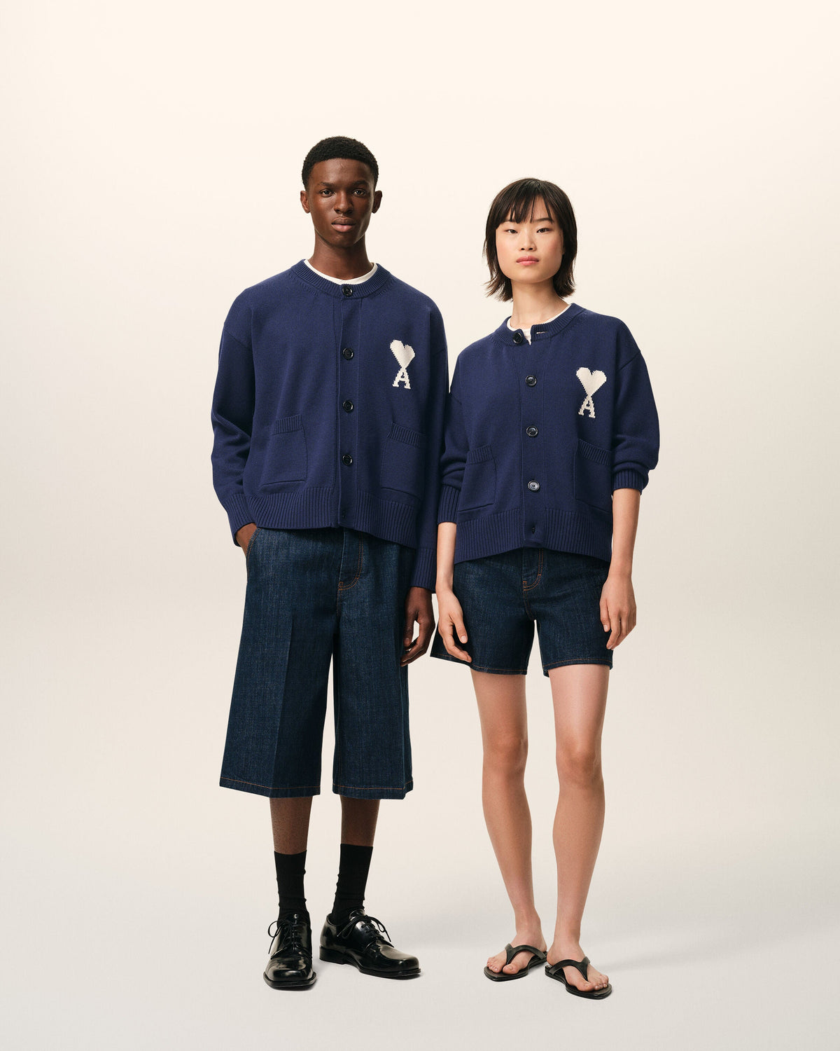Blue Wool Crewneck Ami De Coeur Cardigan