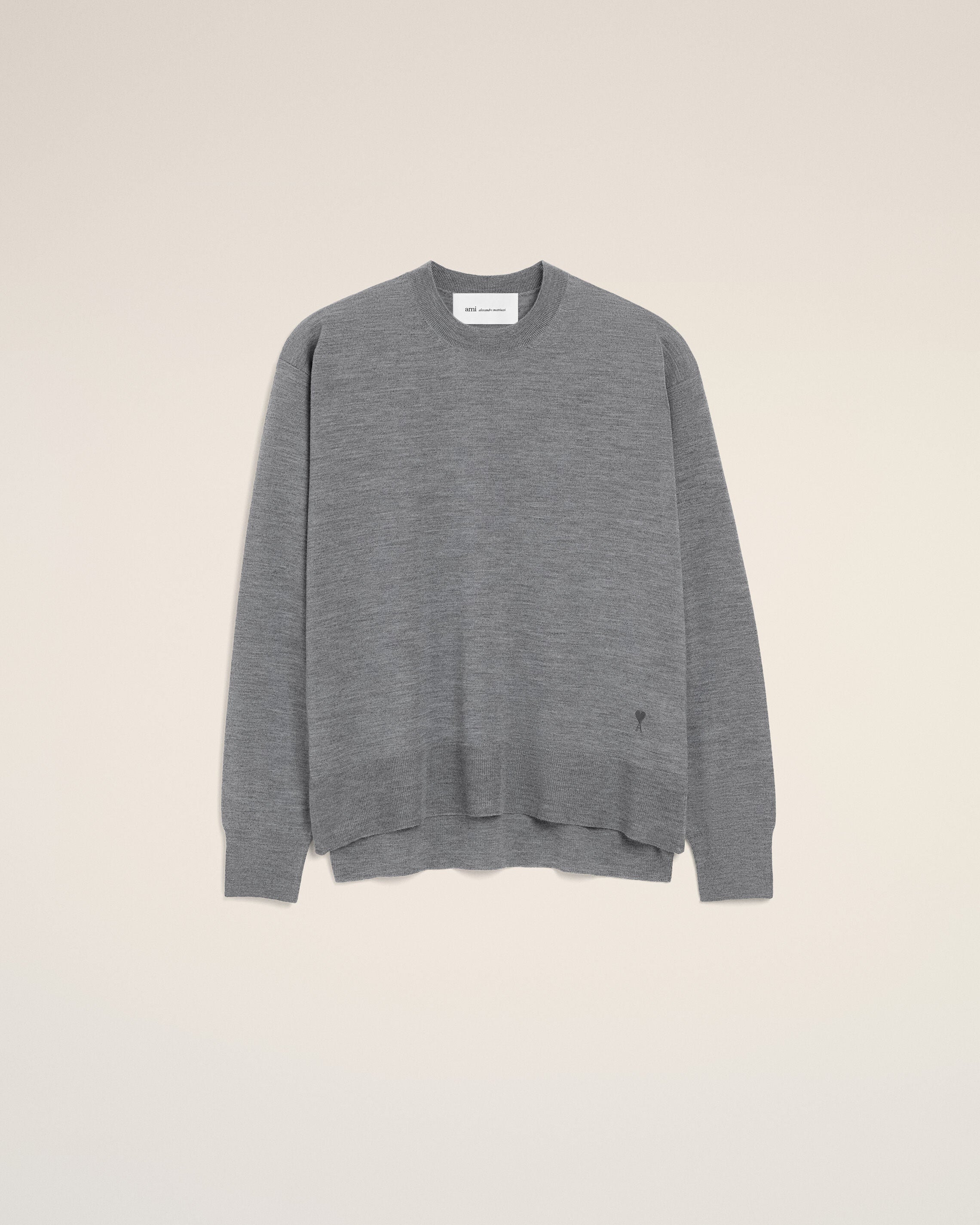 Grey Thin Wool Crewneck Ami De Coeur Sweater