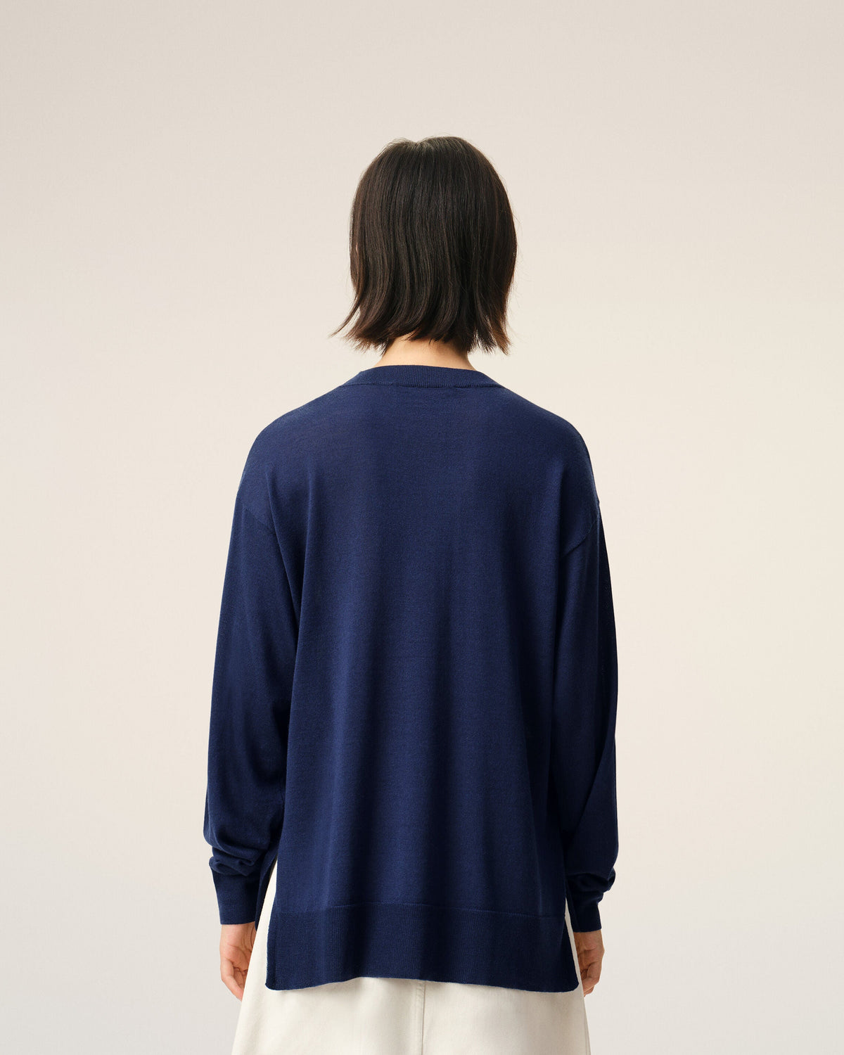 Bleu Thin Wool Crewneck Ami De Coeur Sweater