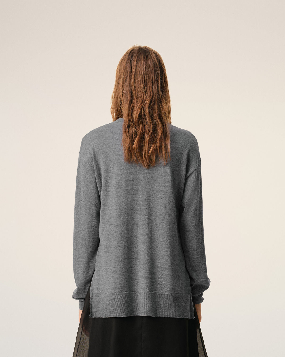 Grey Thin Wool Crewneck Ami De Coeur Sweater