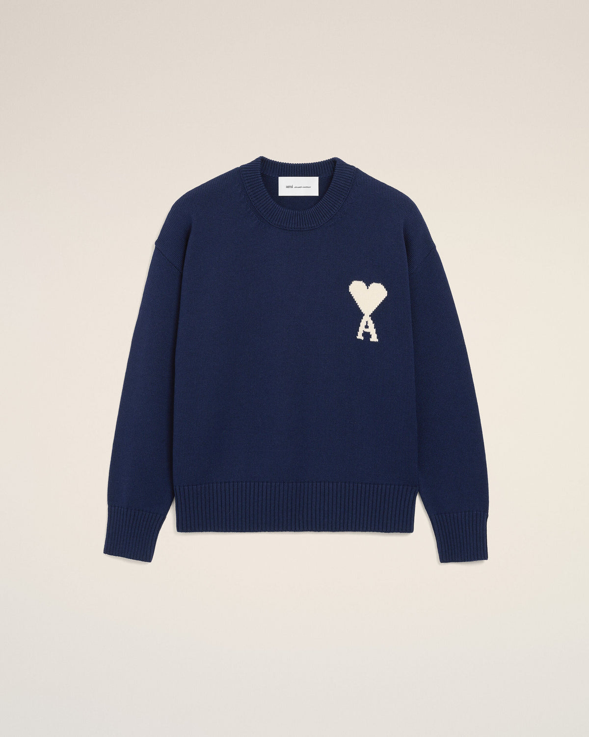Blue Wool And Cotton Crewneck Ami De Coeur Sweater